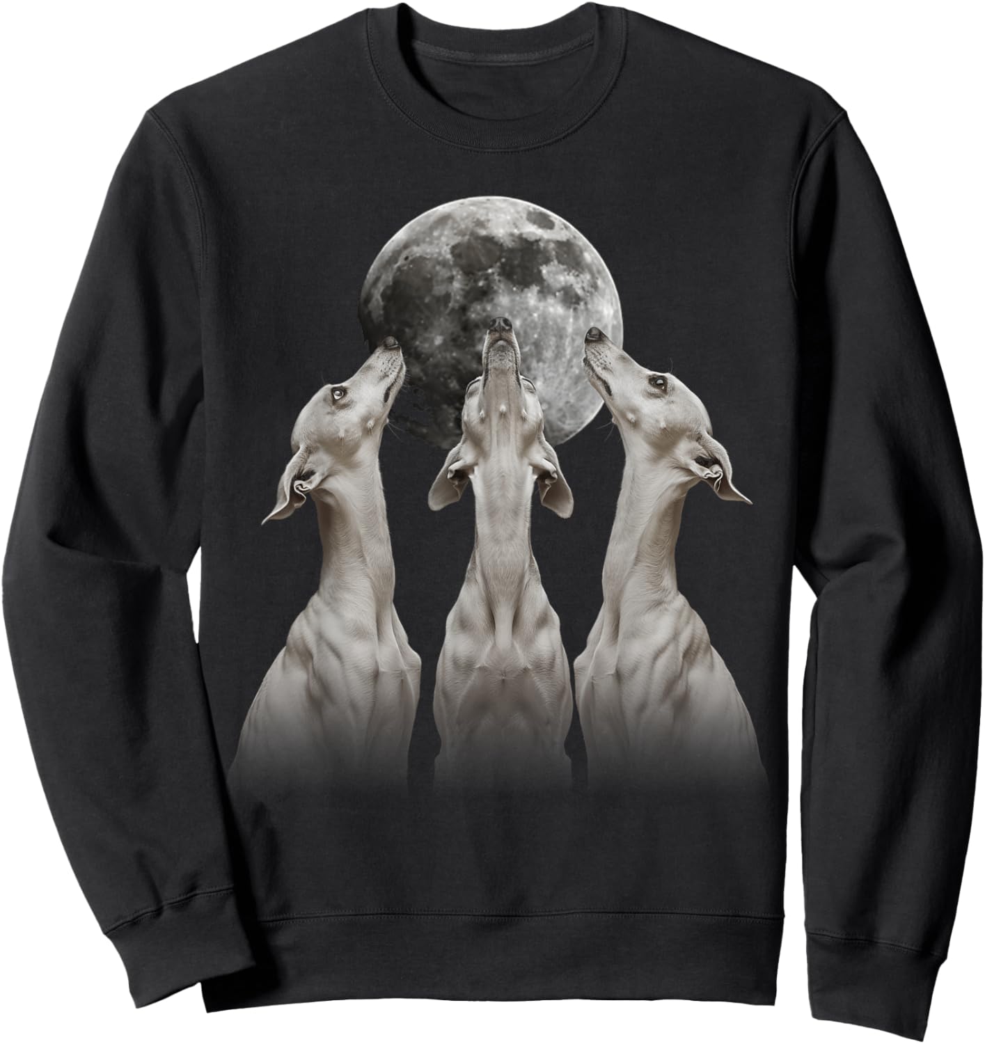 Italian Greyhound Dog Howling Moon Sweatshirt - Sweatshirt | Black