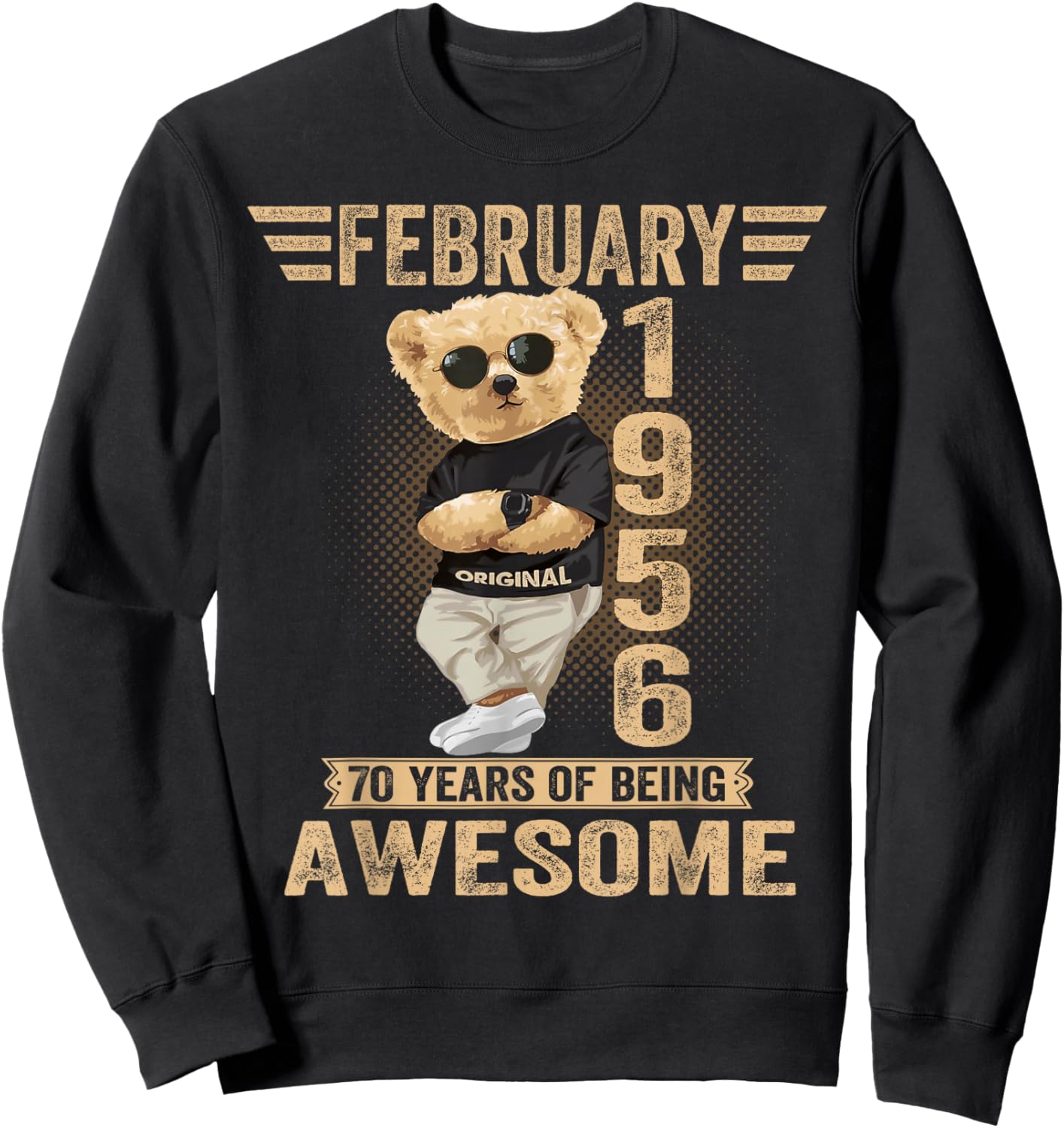 Awesome Teddy Bear 70 February 1956 Sweatshirt - Sweatshirt | Black