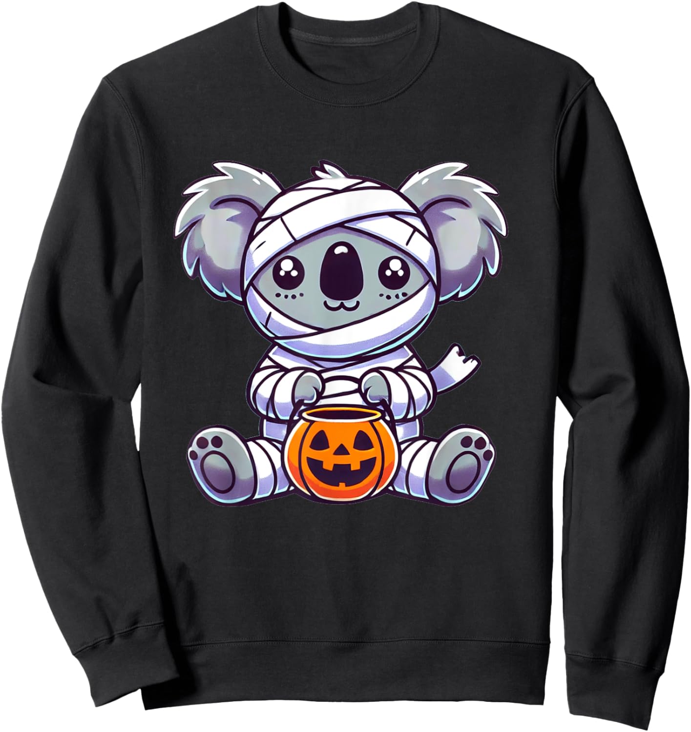 Koala Halloween Mummy Kids Women Men Koala Sweatshirt - Sweatshirt | Black