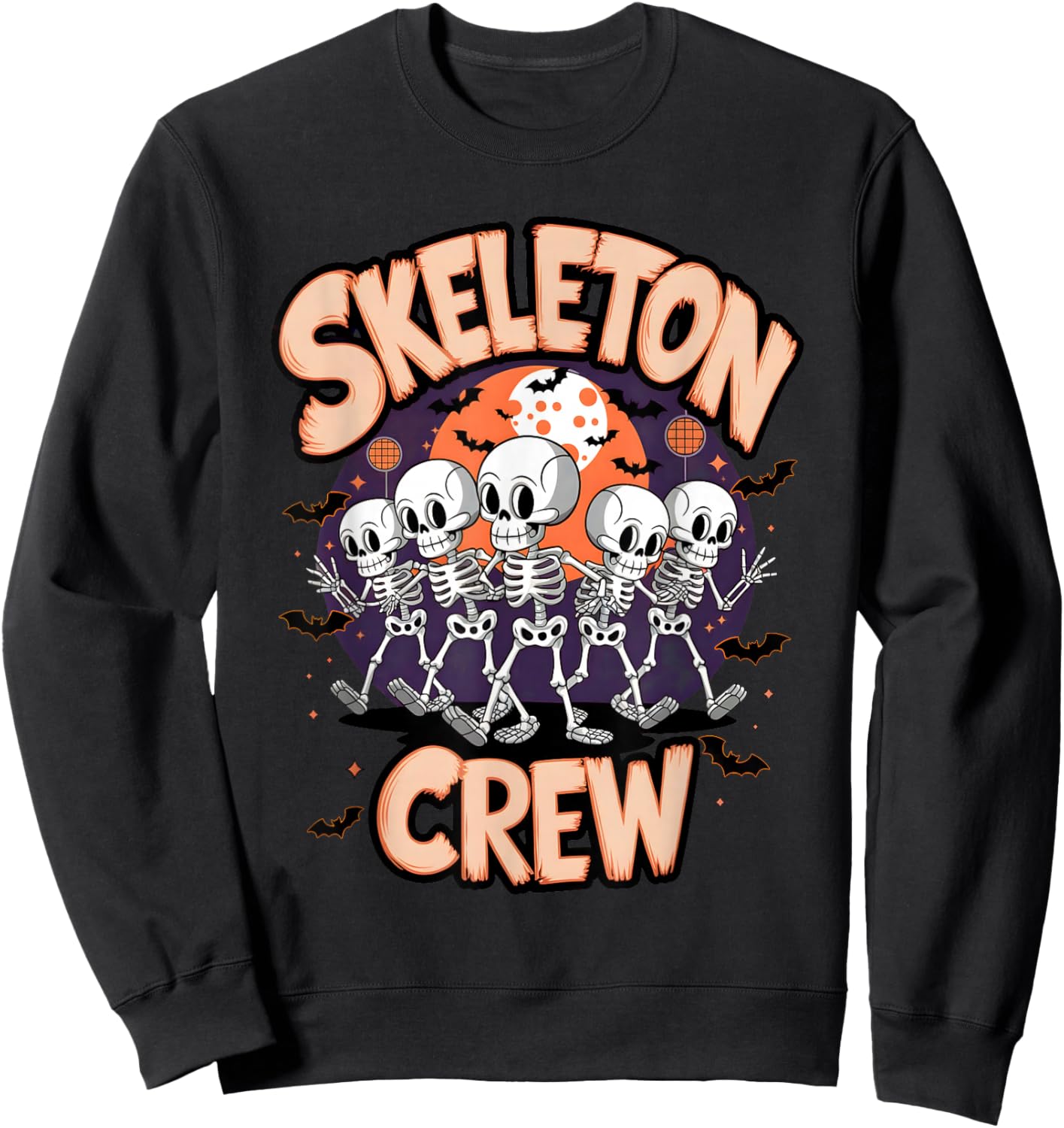 Dancing Skeleton Crew Halloween Party Fun Spooky Design Sweatshirt - Sweatshirt | Black