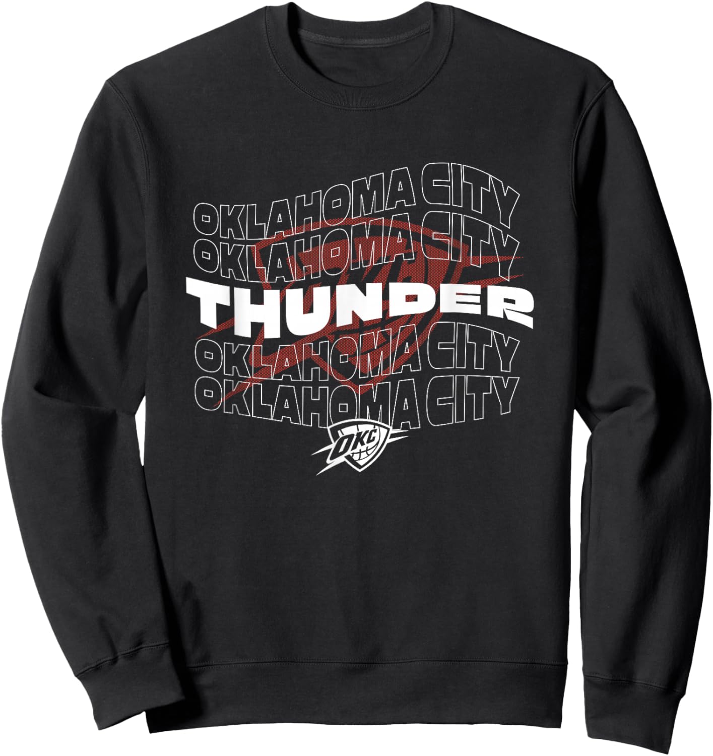 NBA Oklahoma City Thunder Wave Outline Team Logo Sweatshirt - Sweatshirt | Black