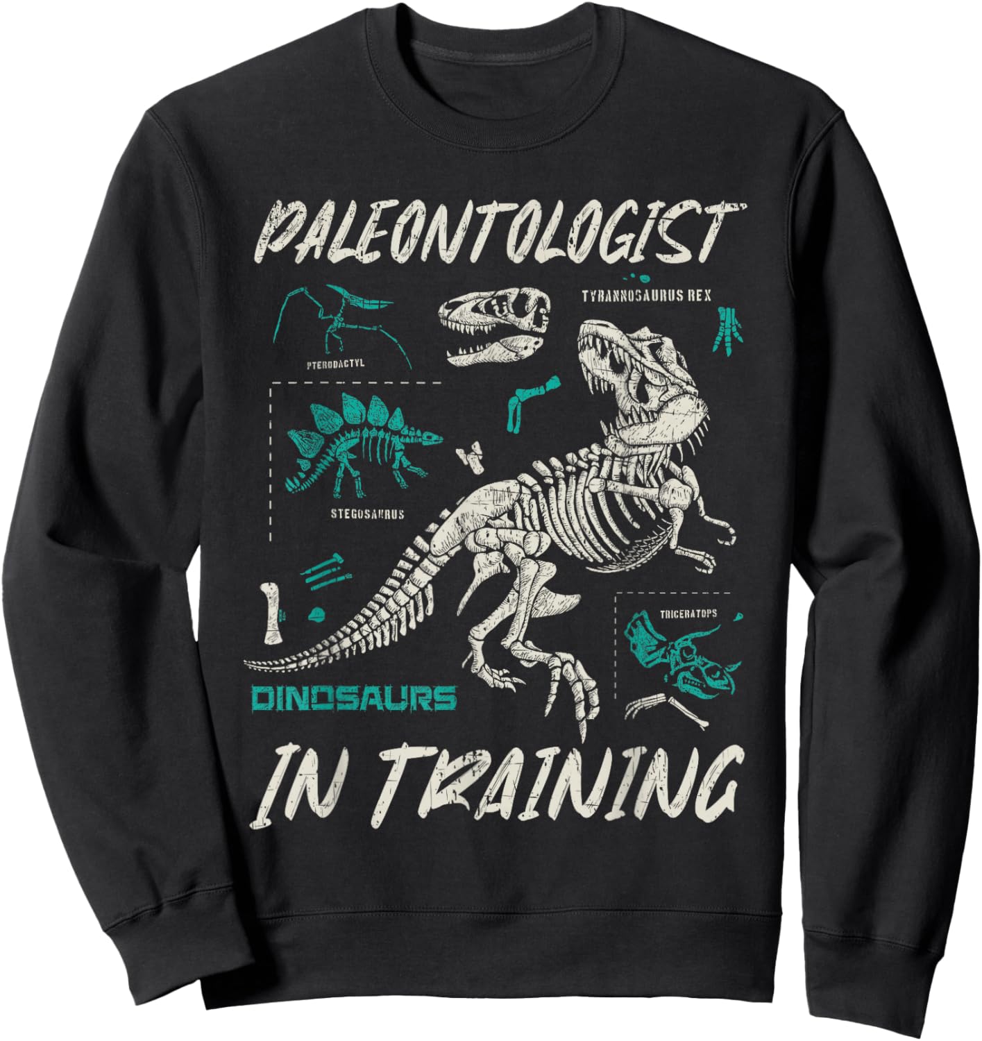 Paleontologist In Training Kids Children Fun Fossil Hunting Sweatshirt - Sweatshirt | Black