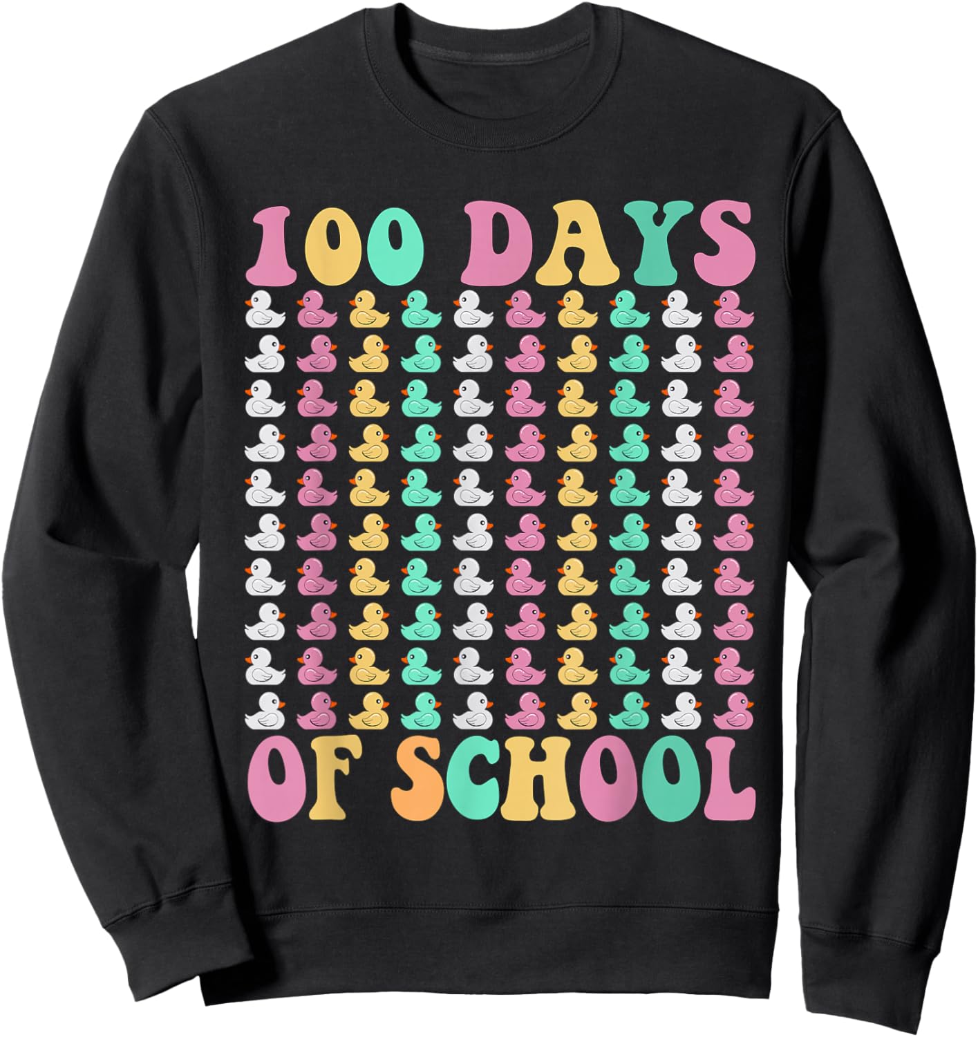 Easy 100 Days of School - Ducks 100 Days Easy Idea Sweatshirt - Sweatshirt | Black