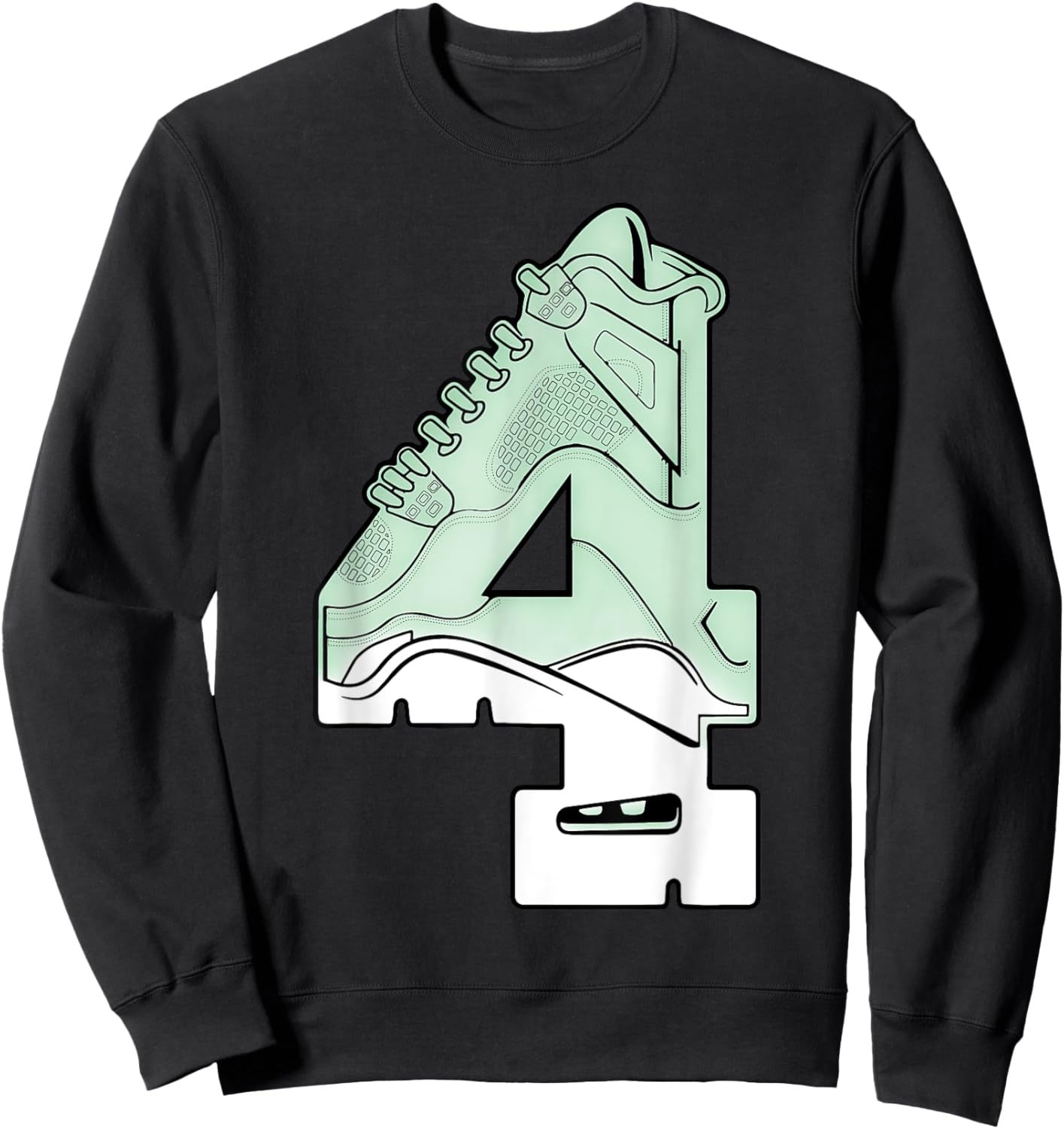 Number 4 Seafoam Abundance 4s Matching Retro Men Women Sweatshirt - Sweatshirt | Black