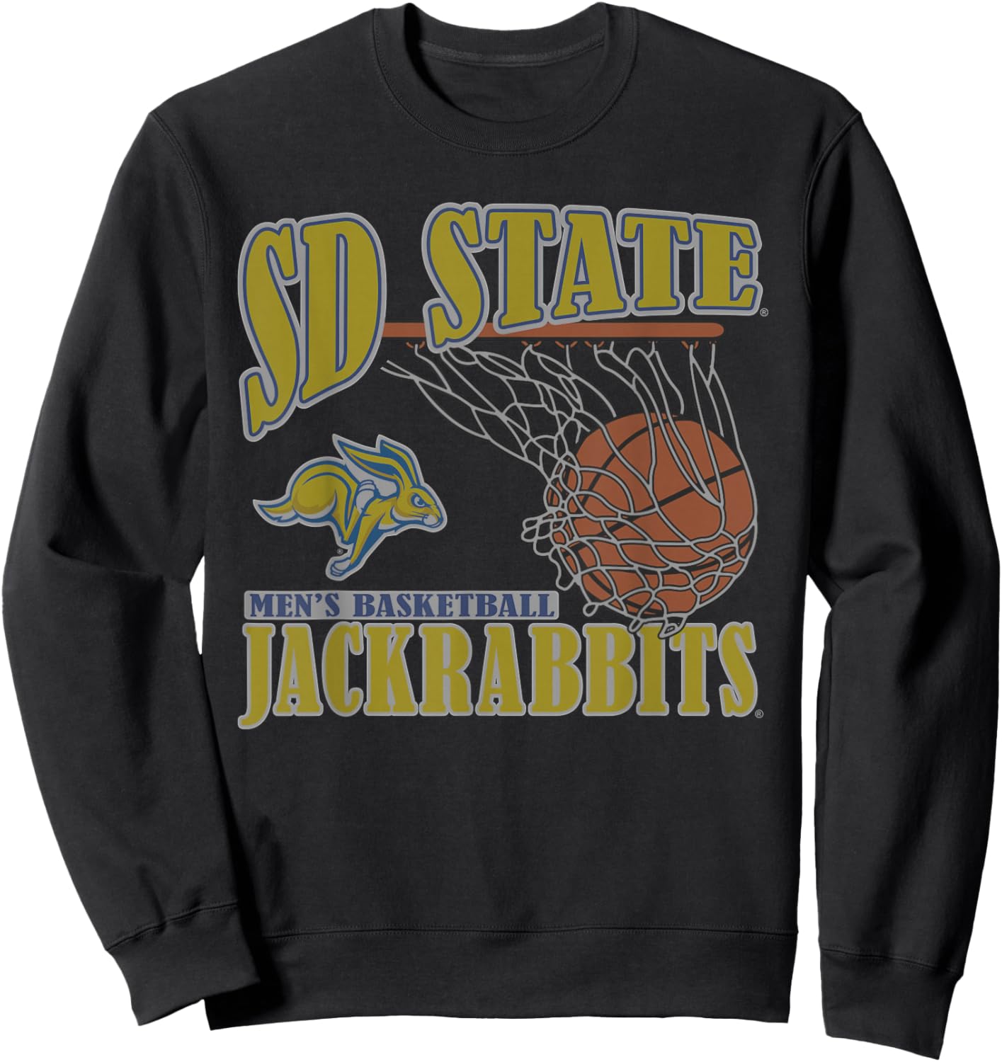 South Dakota State Jackrabbits Men's Basketball Vintage Sweatshirt - Sweatshirt | Black