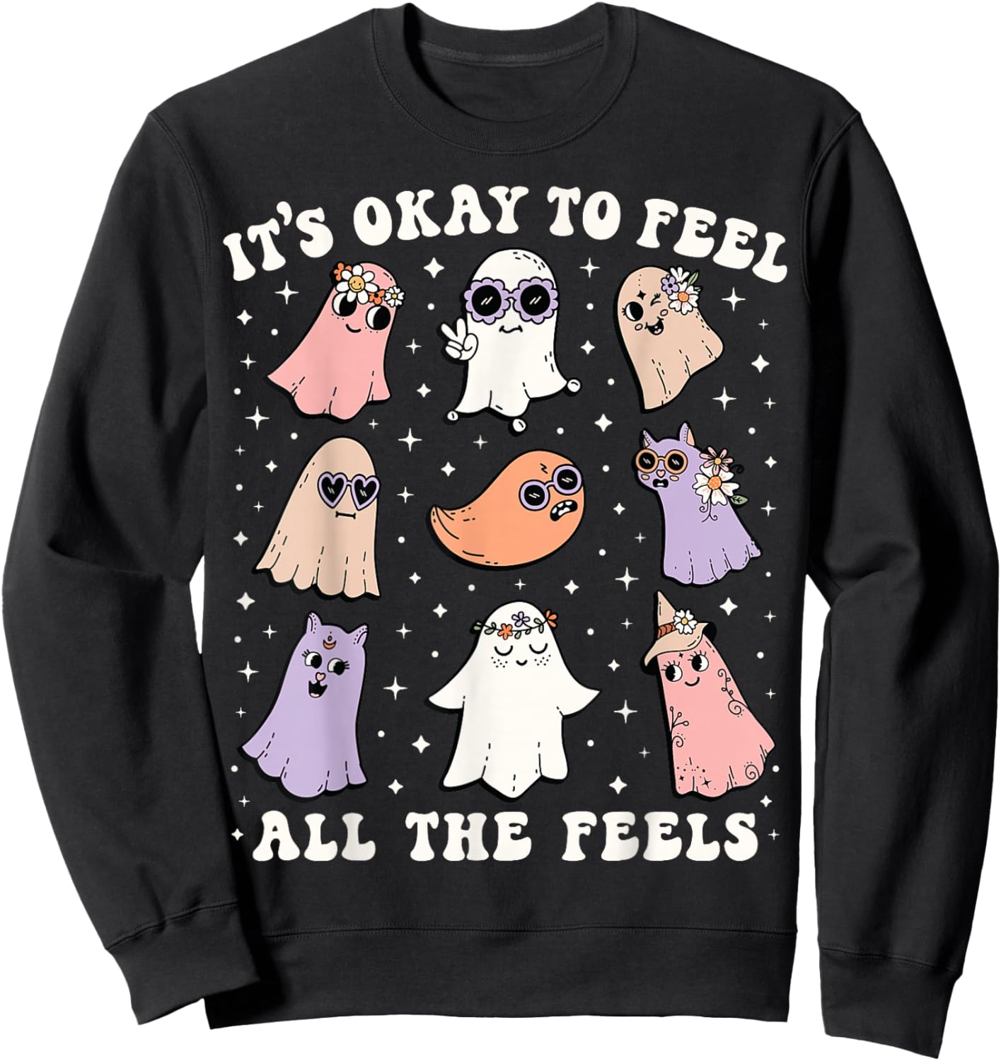 It’s Okay to Feel All the Feels Special Ed Teacher Halloween Sweatshirt - Sweatshirt | Black