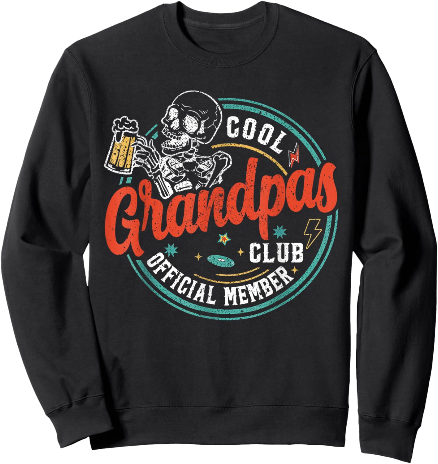Grandpa Shirt Official Member Cool Grandpas Club Sweatshirt - Sweatshirt | Black