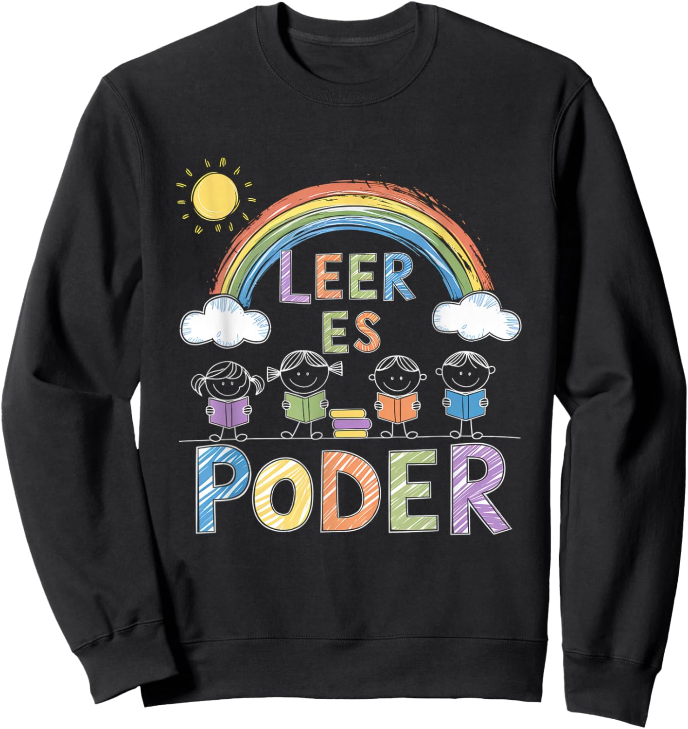 Leer ES Poder Mexico Reading Floral Hispanic Heritage Sweatshirt - Sweatshirt | Black