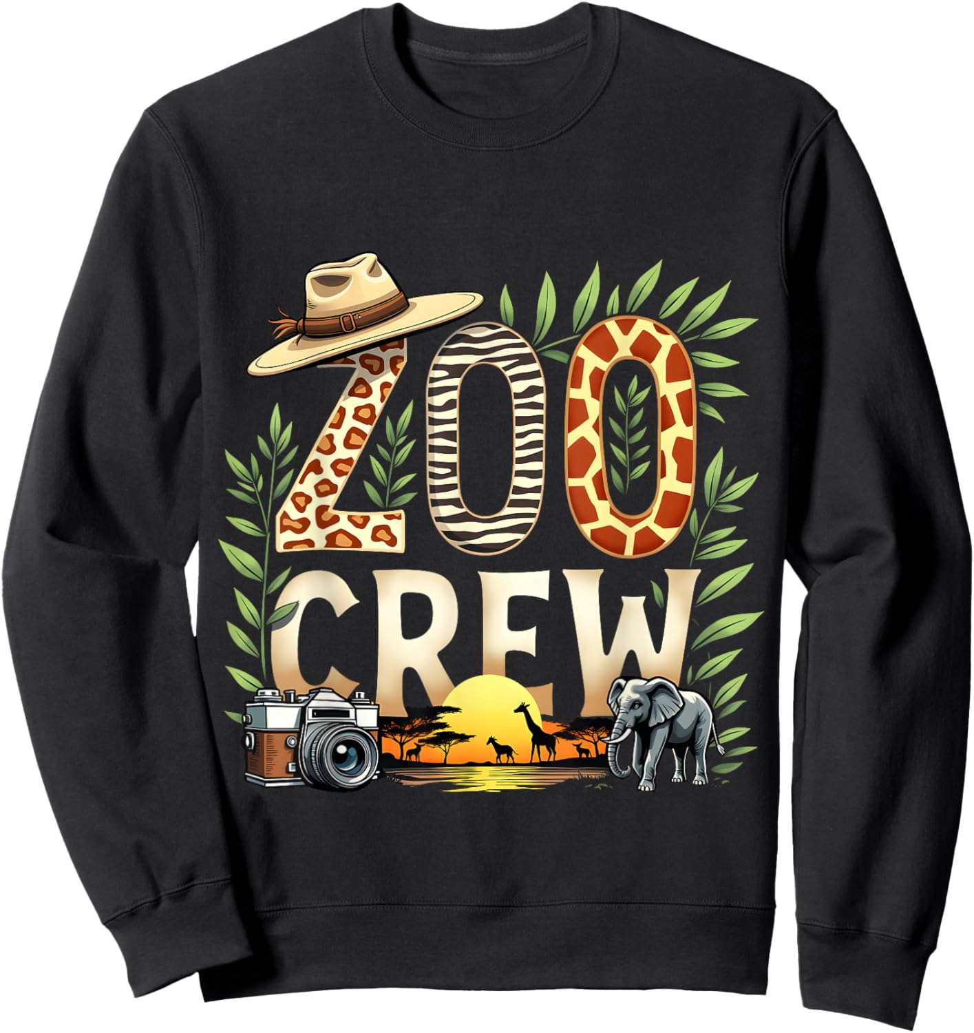Zoo Crew Safari Animals Wild Field Trip Wildlife Animal Sweatshirt - Sweatshirt | Black