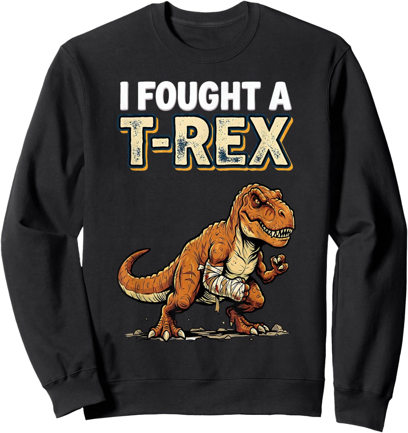 Funny Get Well Broken Arm TRex Dinosaur Injury Recovery Gift Sweatshirt - Sweatshirt | Black