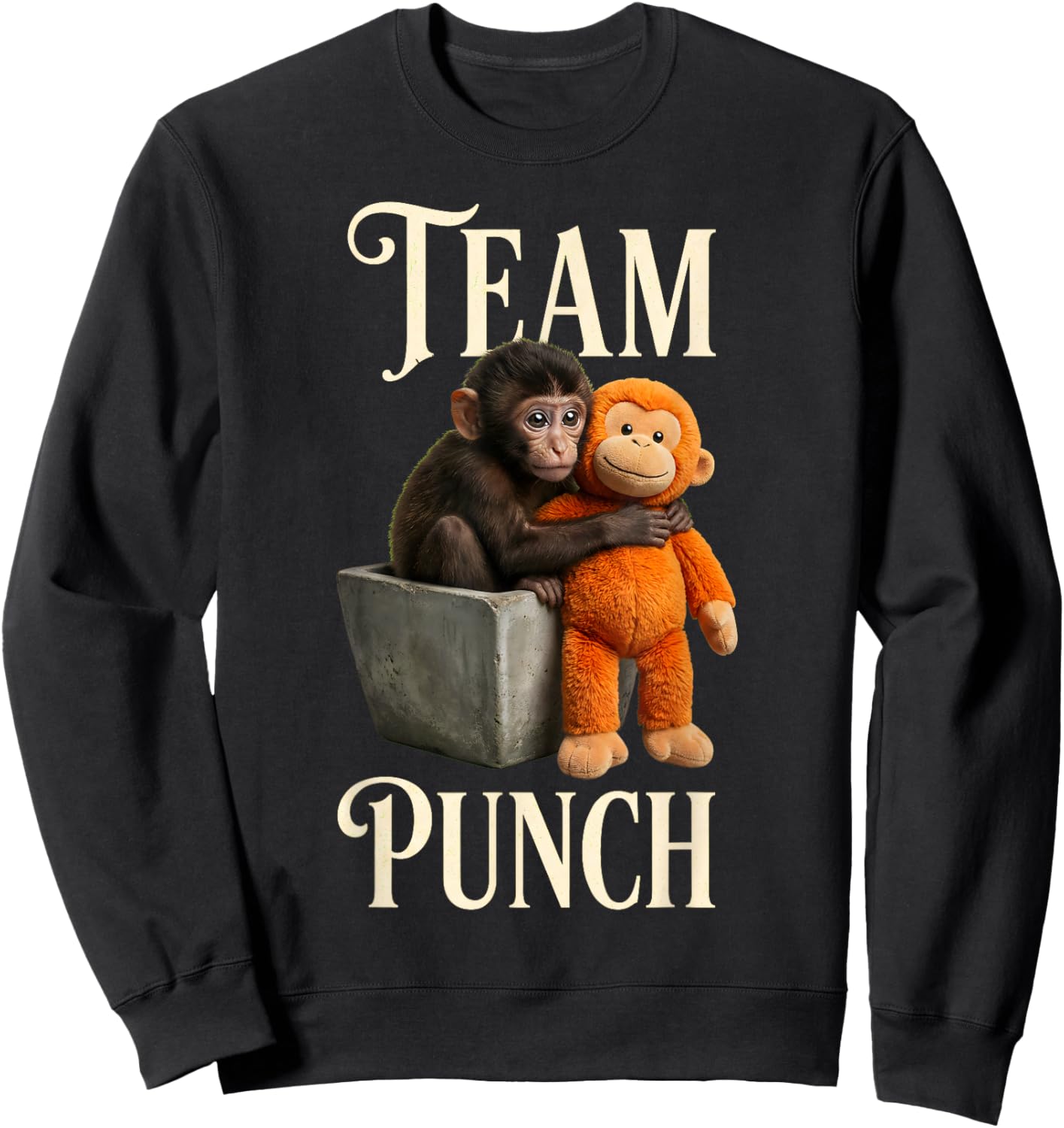 Team Punch Japan Punch Baby Monkey Sweatshirt - Sweatshirt | Black