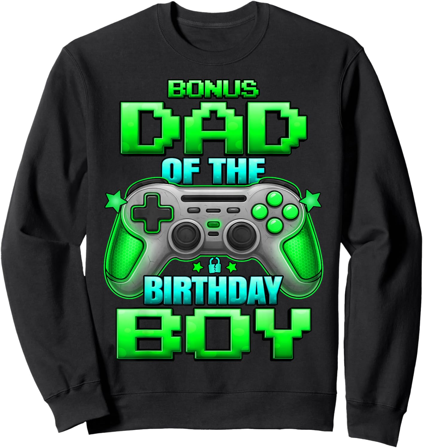 Bonus Dad of The Birthday Boy Matching Family Father Sweatshirt - Sweatshirt | Black