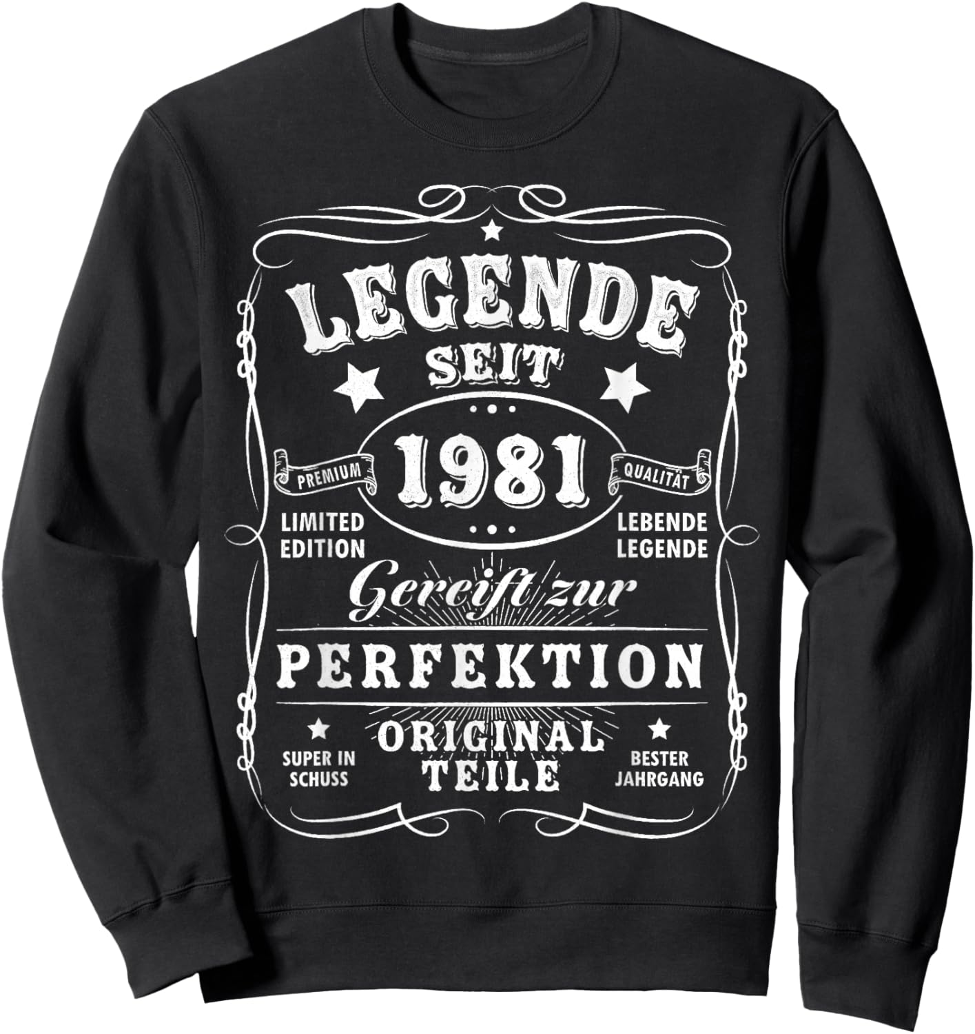 1981 Birthday Man 45th Decoration Funny 45s 45th Birthday Sweatshirt - Sweatshirt | Black