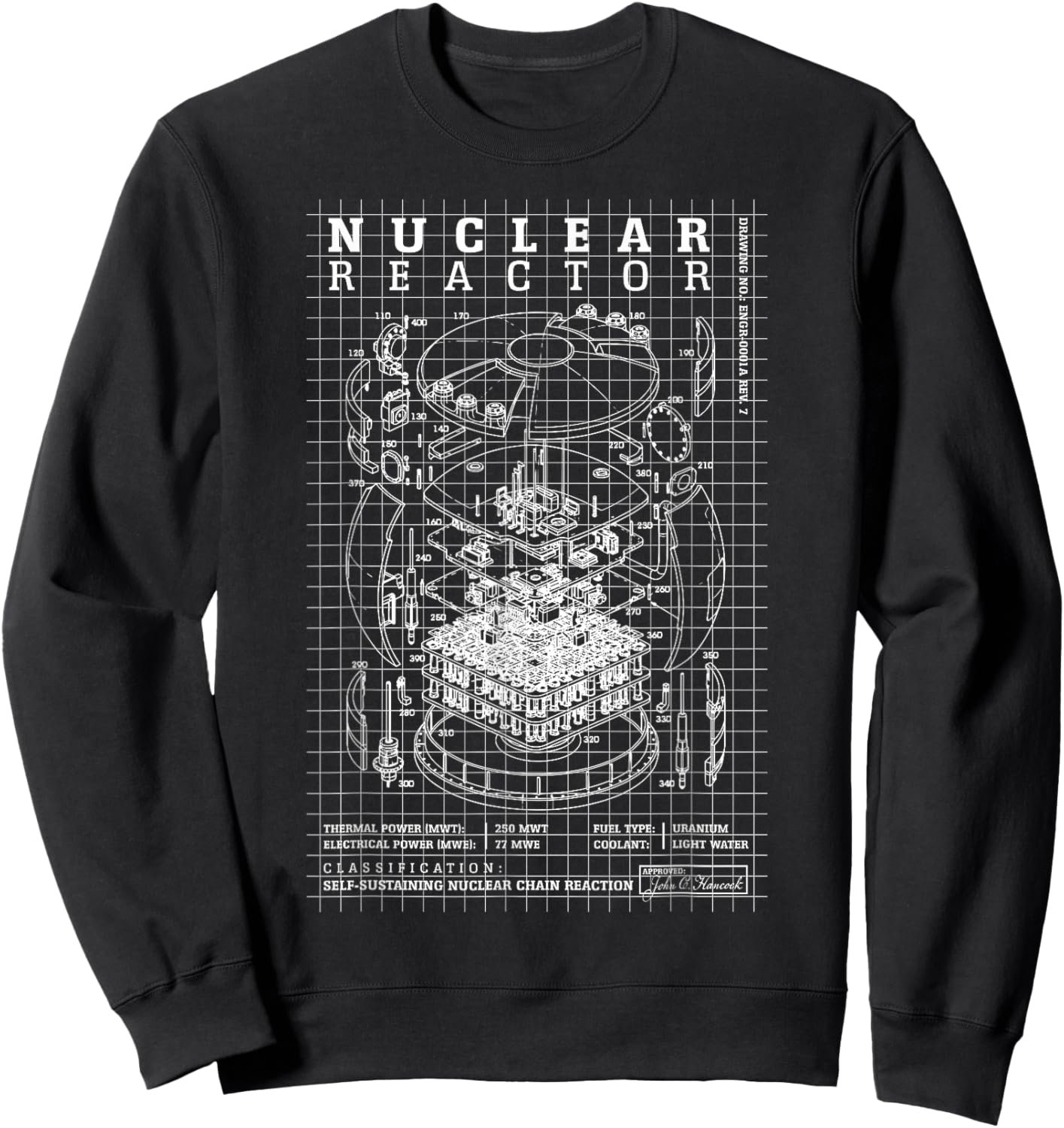 Energy Diagram Physical Power Fission Nuclear Reactor Core Sweatshirt - Sweatshirt | Black