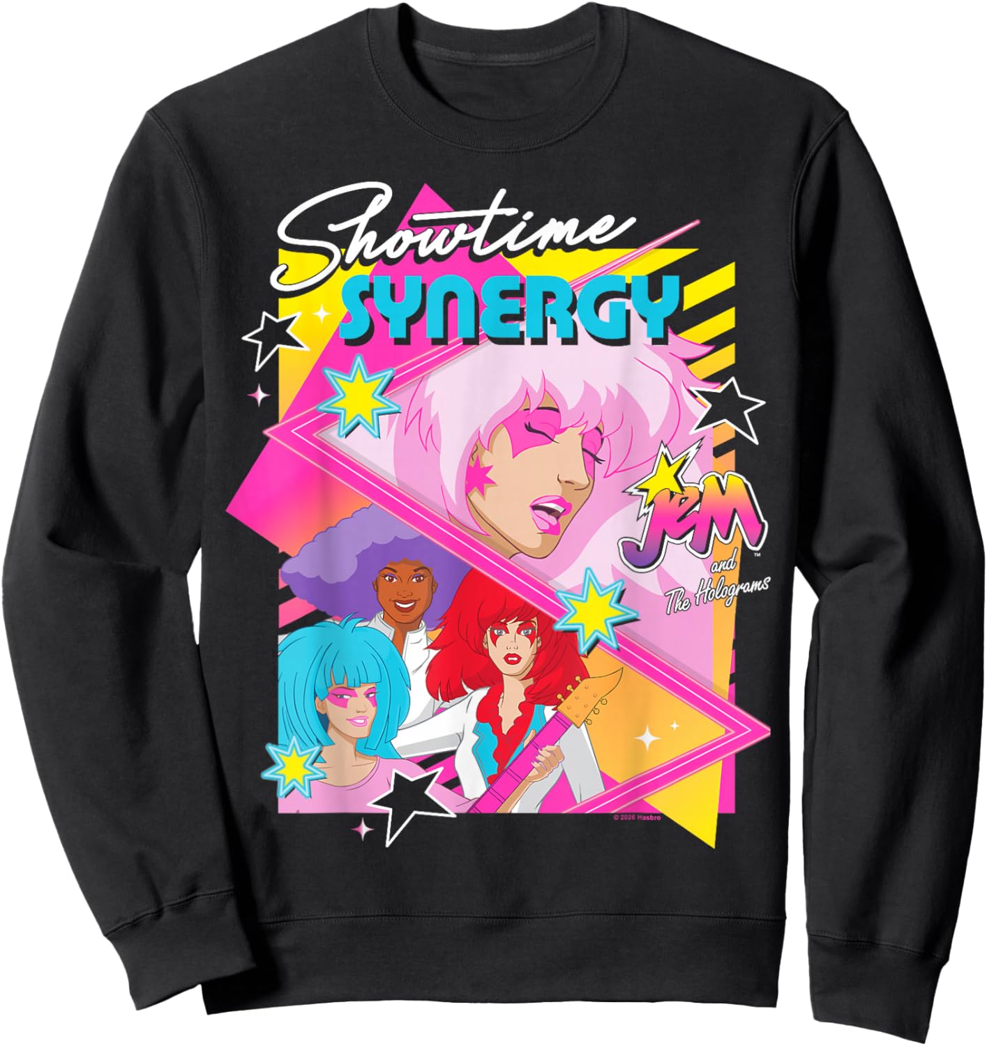 Jem and The Holograms Showtime Synergy Jem and The Band Sweatshirt - Sweatshirt | Black