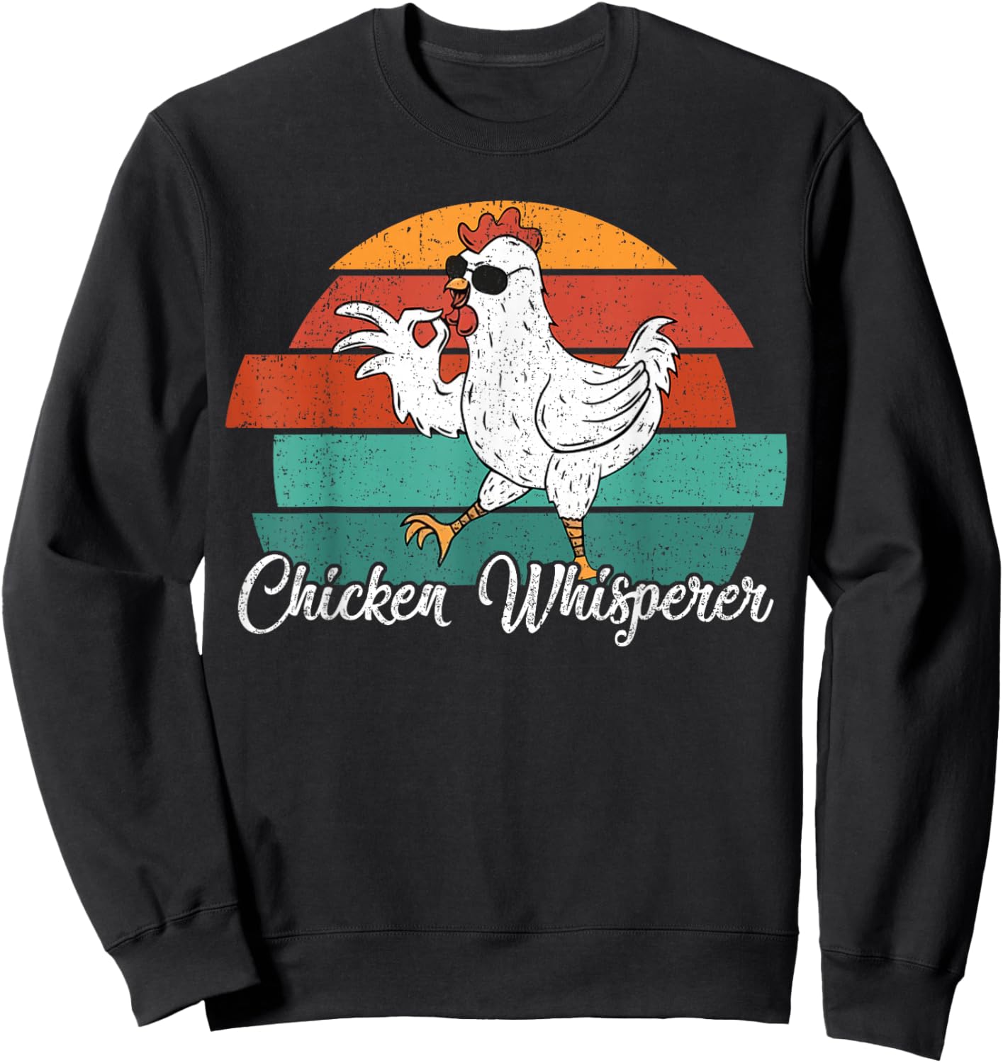 Chicken Whisperer Retro Chickens Lover Farming Farmer Gifts Sweatshirt - Sweatshirt | Black
