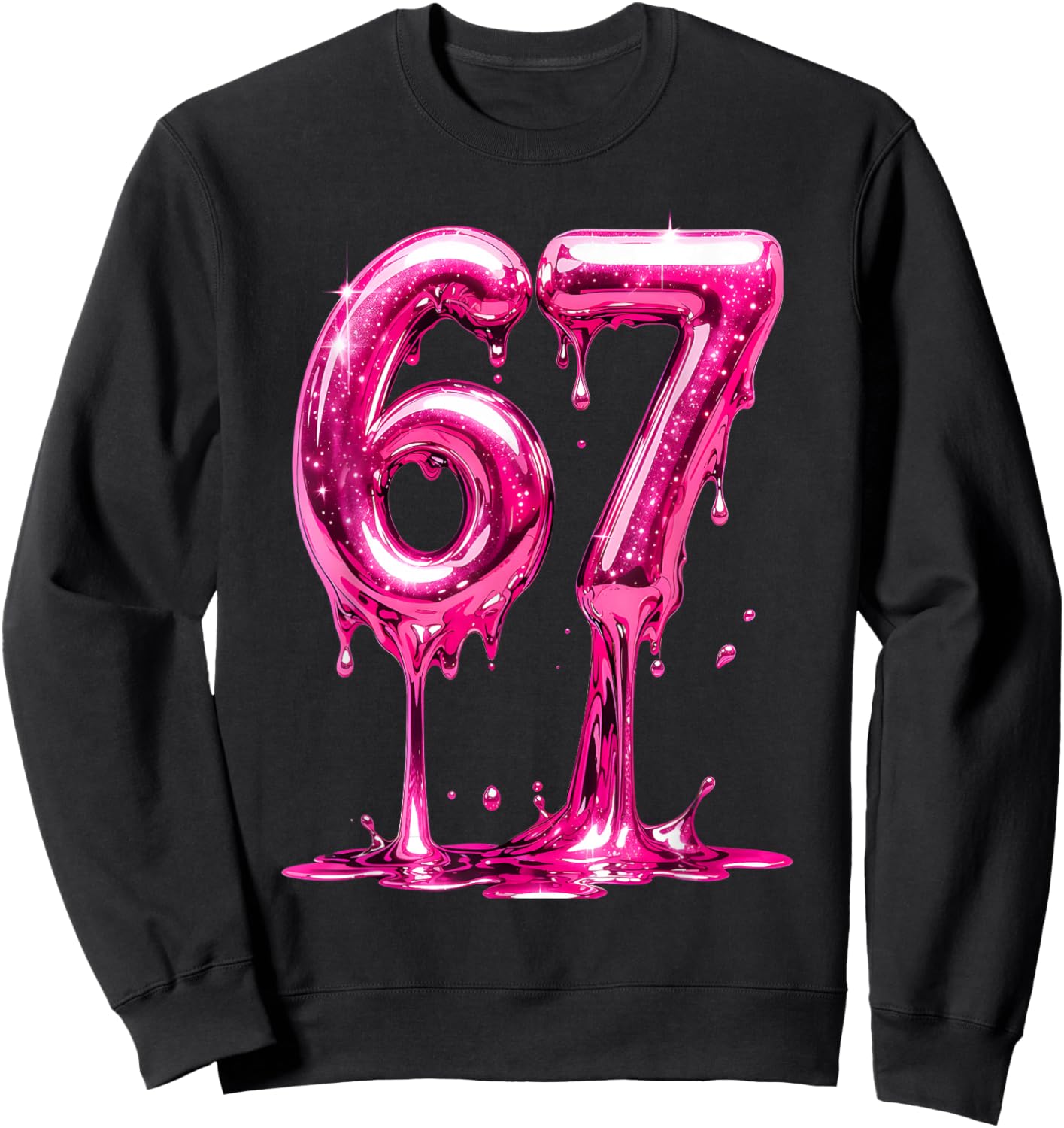 67 Filles dégoulinantes Tout-Petits Jeunes Enfants 6 7 Mème Sweatshirt - Sweatshirt | Black