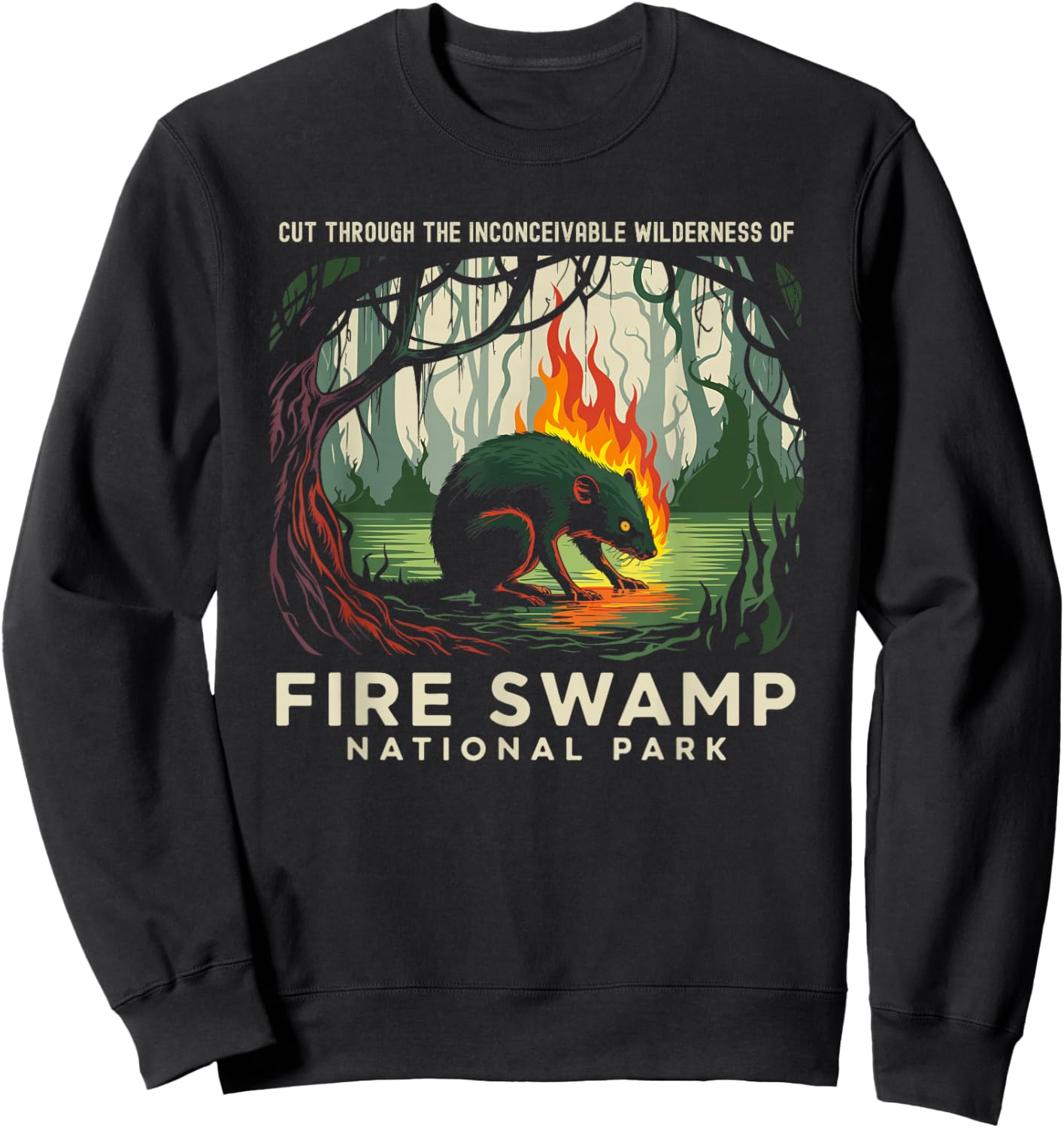 Fire Swamp National Park Camping Hiking Mountain Sweatshirt - Sweatshirt | Black