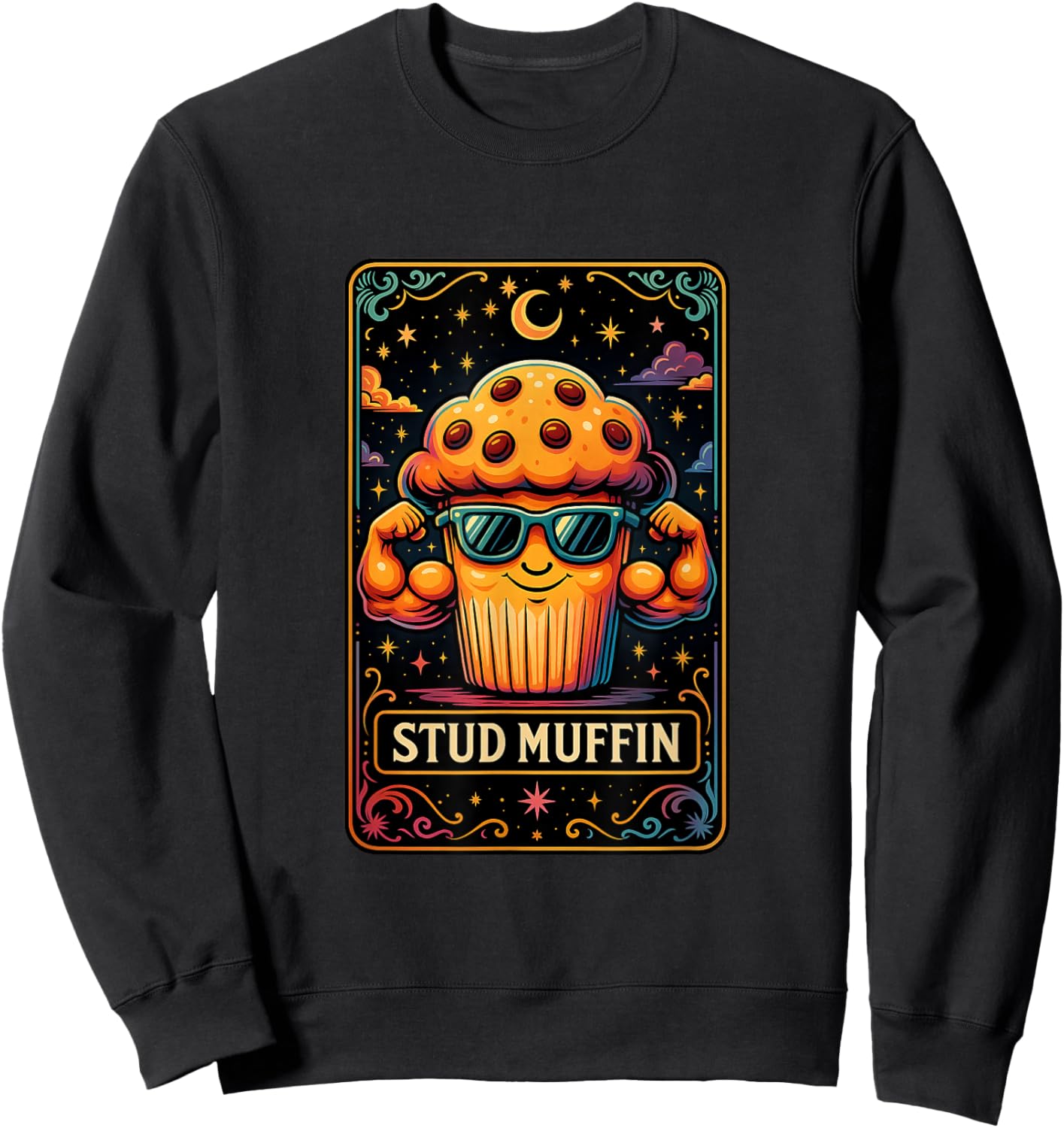 Stud Muffin Funny Muffin Tarot Card Boys Men Sweatshirt - Sweatshirt | Black