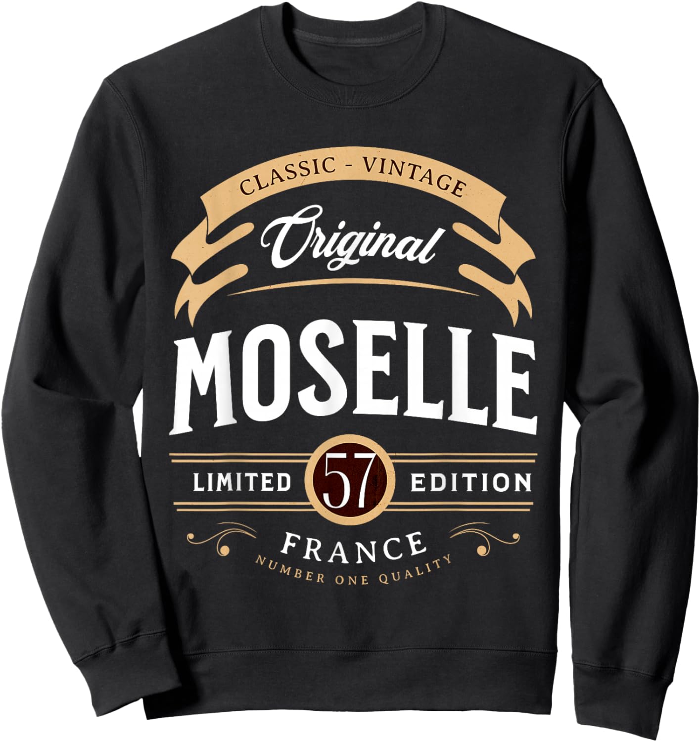 Vintage Moselle Department France , Black, S Sweatshirt - Sweatshirt | Black