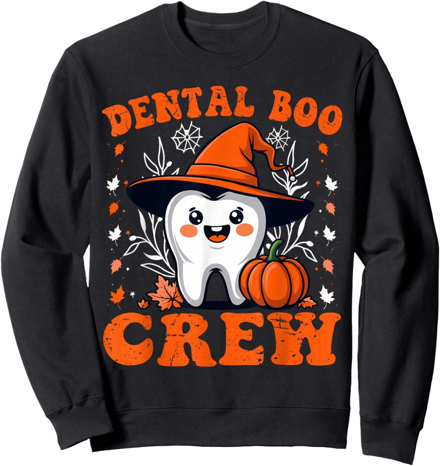 Halloween Dental Boo Crew Dentist Costume Teeth Women Men Sweatshirt - Sweatshirt | Black