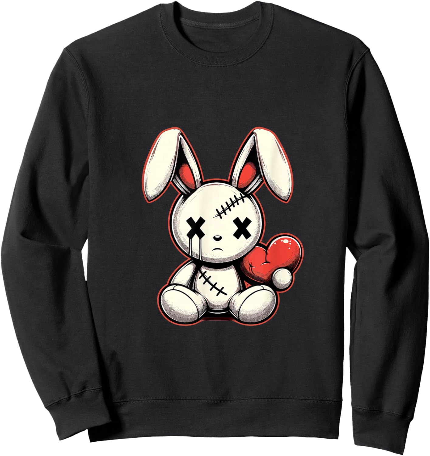 Voodoo Rabbit Embroidered Gothic Sweatshirt - Sweatshirt | Black