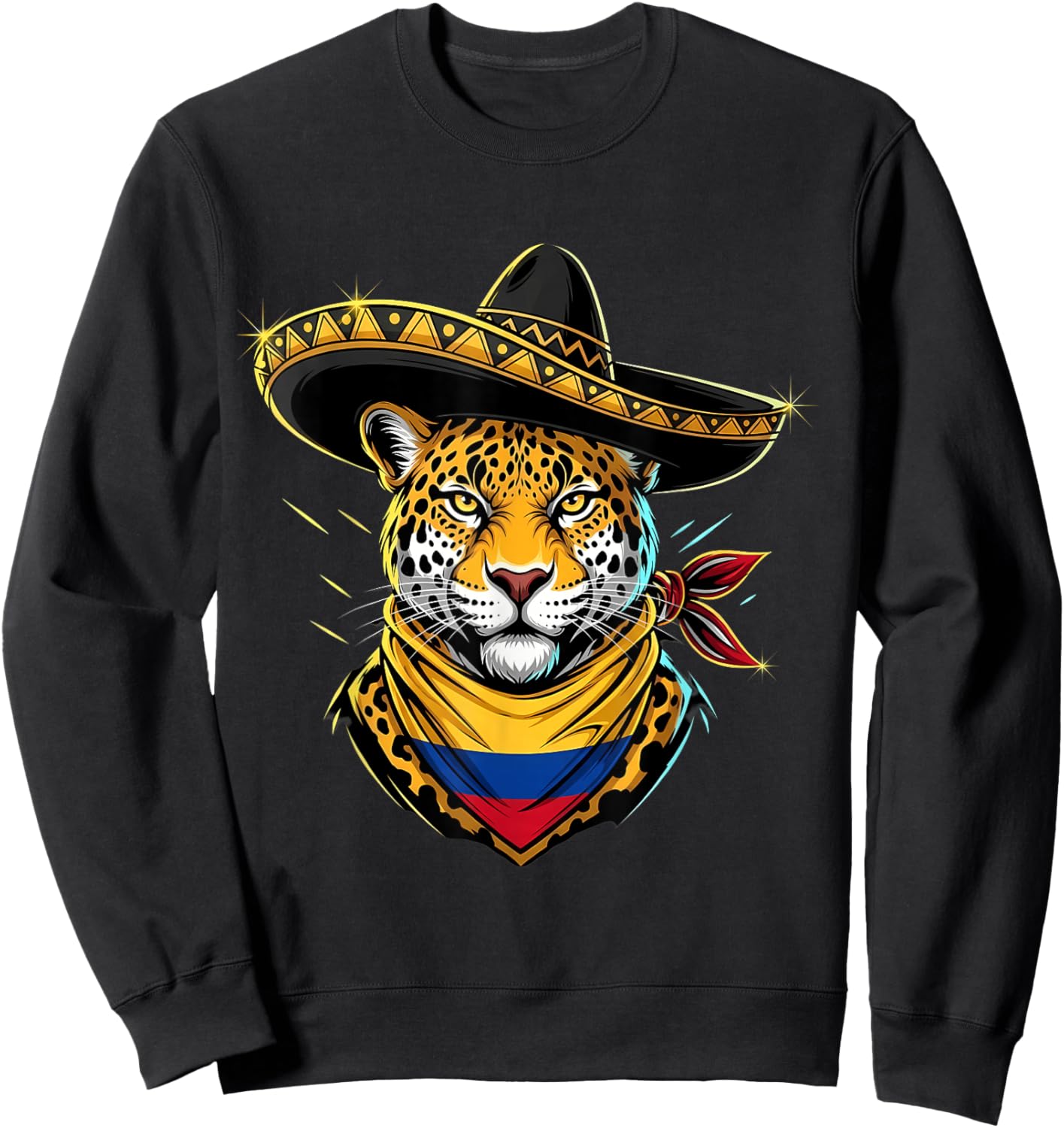 Colombia Flag Leopard Colombian Pride Colombian Roots Sweatshirt - Sweatshirt | Black
