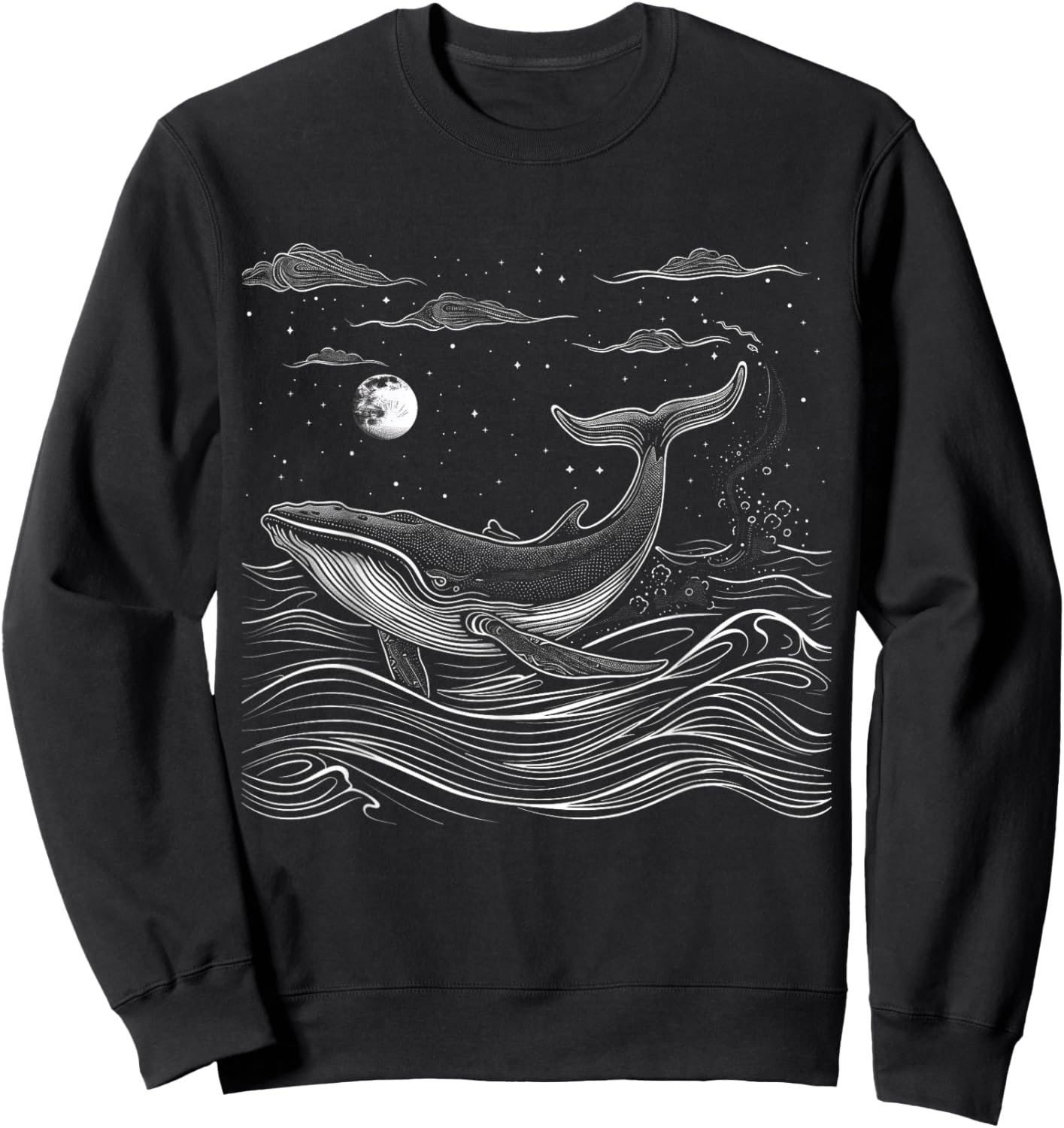 Blue Whale Humpback Whale Lover Sweatshirt - Sweatshirt | Black