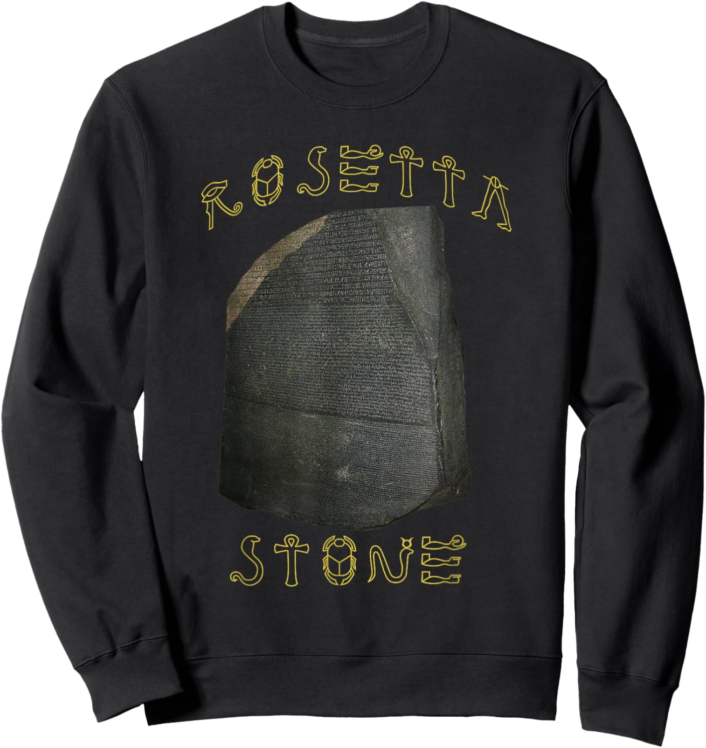 Rosetta Stone Hieroglyphs Egyptology Sweatshirt - Sweatshirt | Black