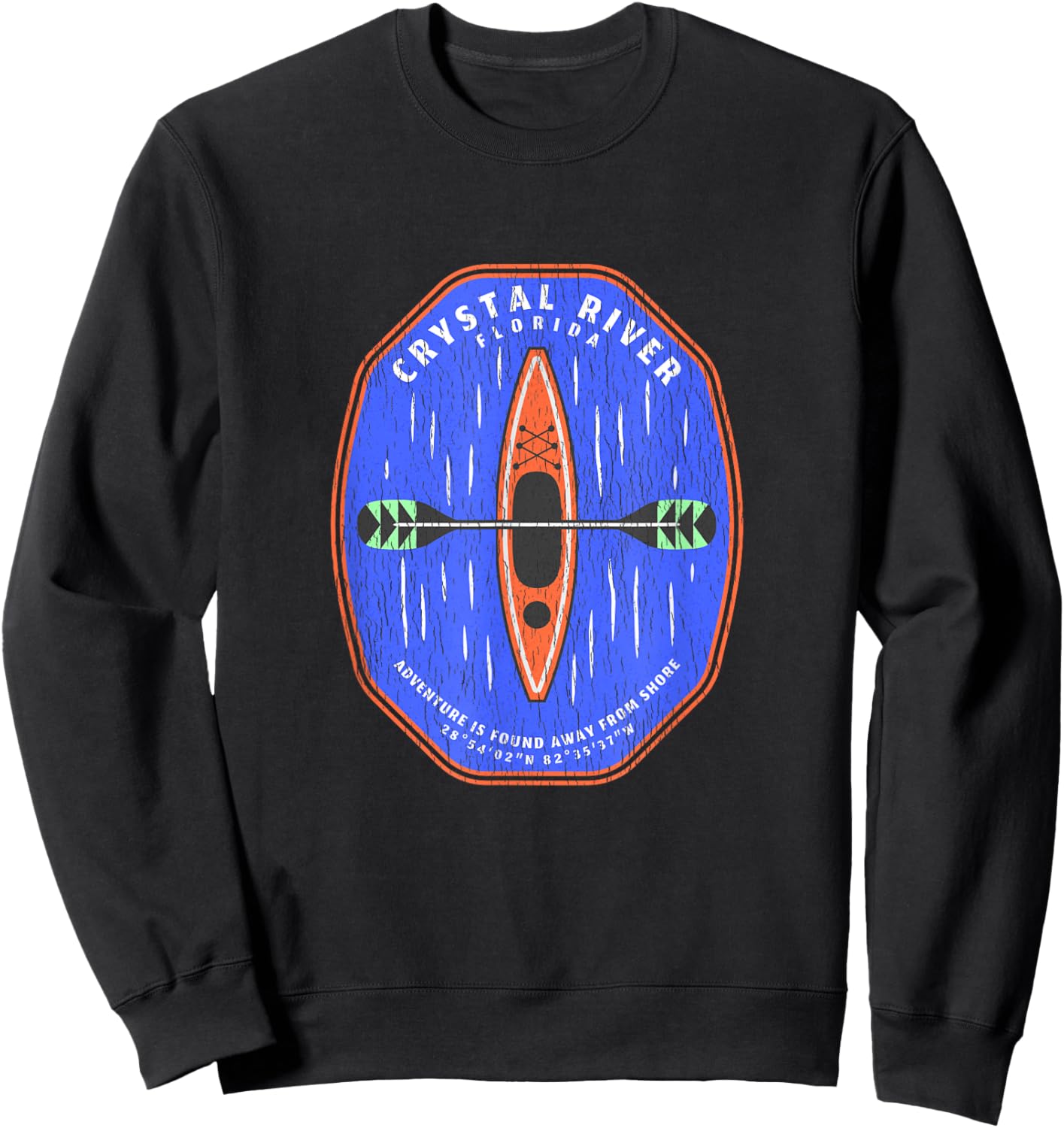 Crystal River Florida Cool Kayaking Souvenir Crystal River Sweatshirt - Sweatshirt | Black