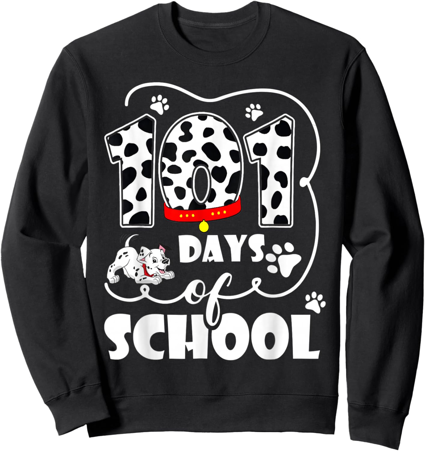 Happy 101 Days School Cute Dog Lover 100 Days Student Kids Sweatshirt - Sweatshirt | Black