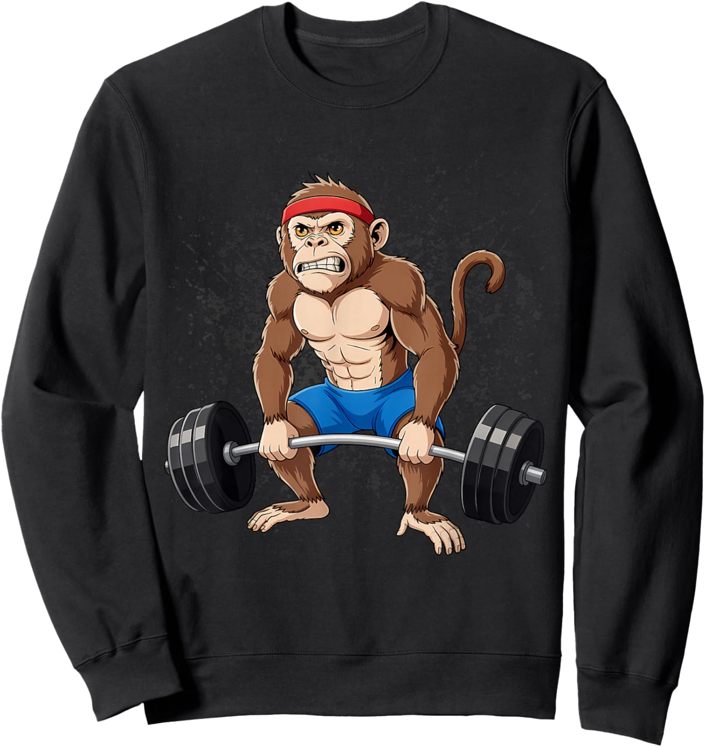 Monkey Weightlifting Powerlifting Deadlift Fitness Sweatshirt - Sweatshirt | Black