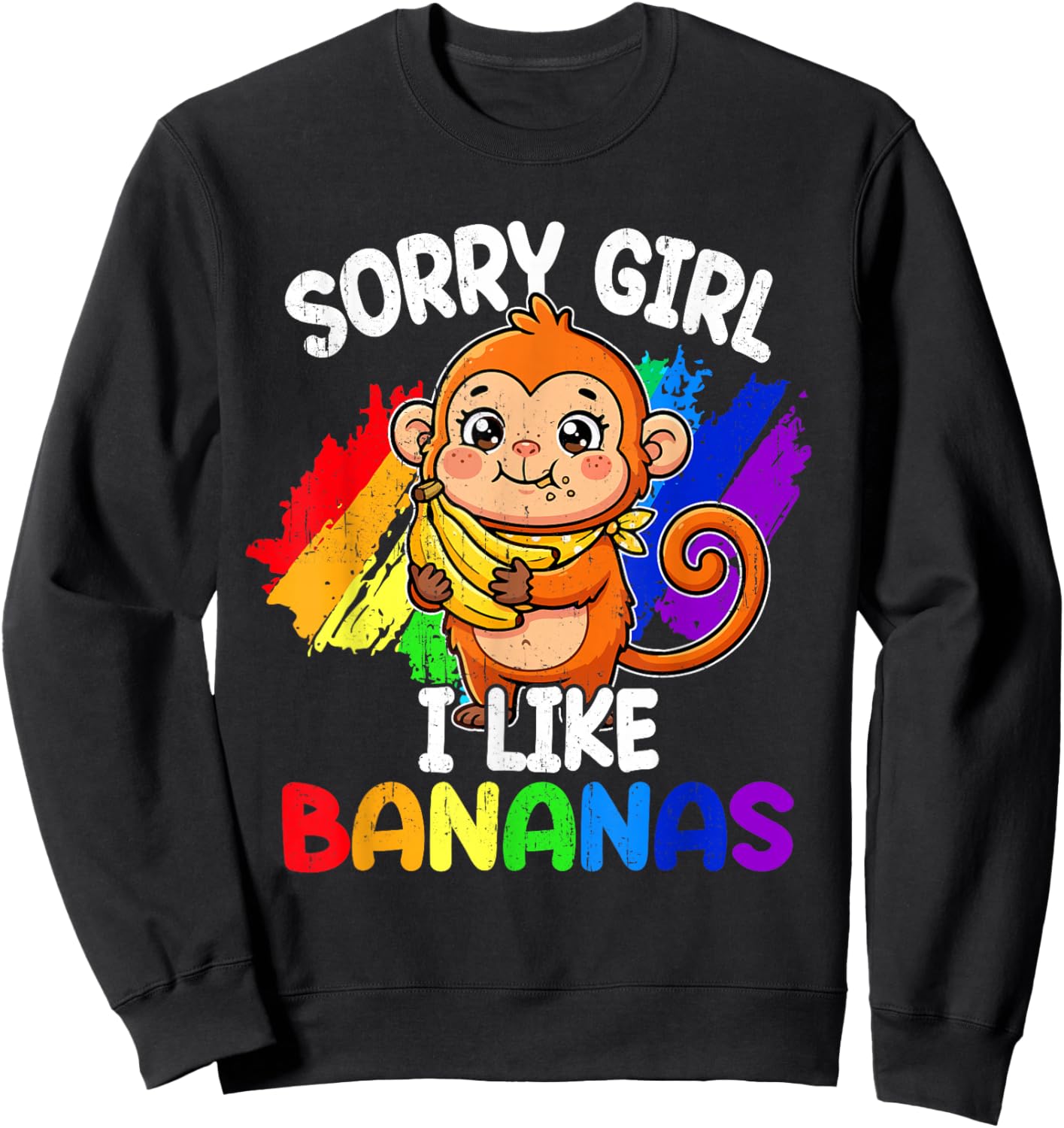 Funny Gay Pride Like Bananas Rainbow Flag LGBT Ally Humor Sweatshirt - Sweatshirt | Black