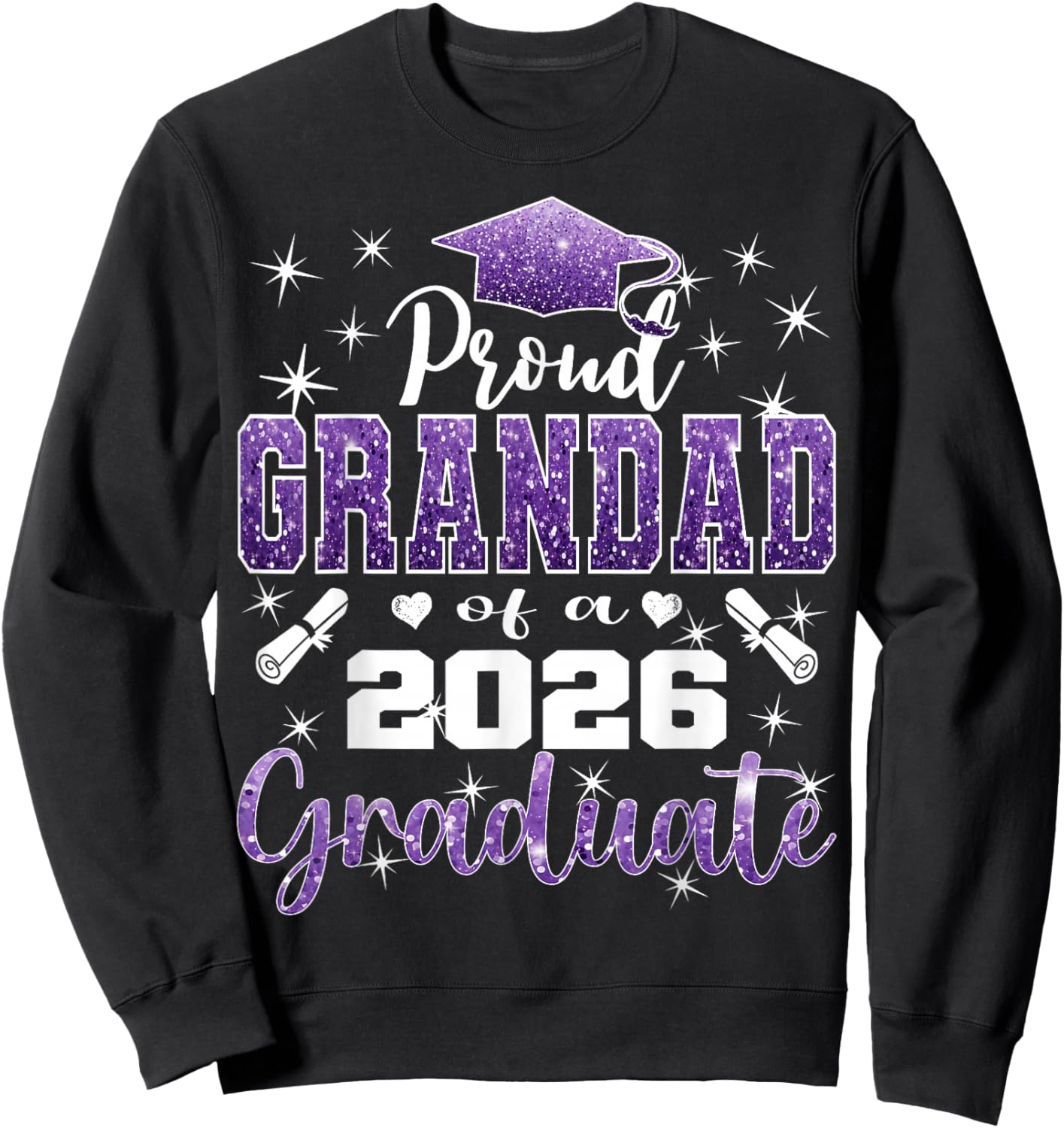 Super Proud Grandad of 2026 Graduate Graduation Family Sweatshirt - Sweatshirt | Black
