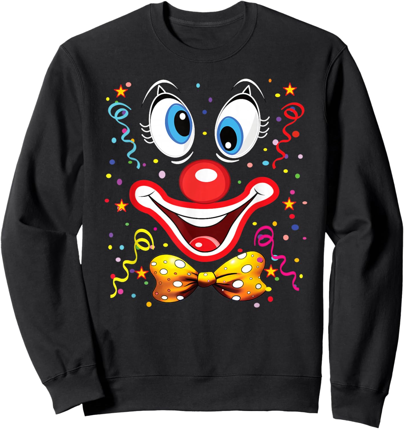 Clown Carnival Costume Clown Costume Clown Fancy Dress Confetti Sweatshirt - Sweatshirt | Black