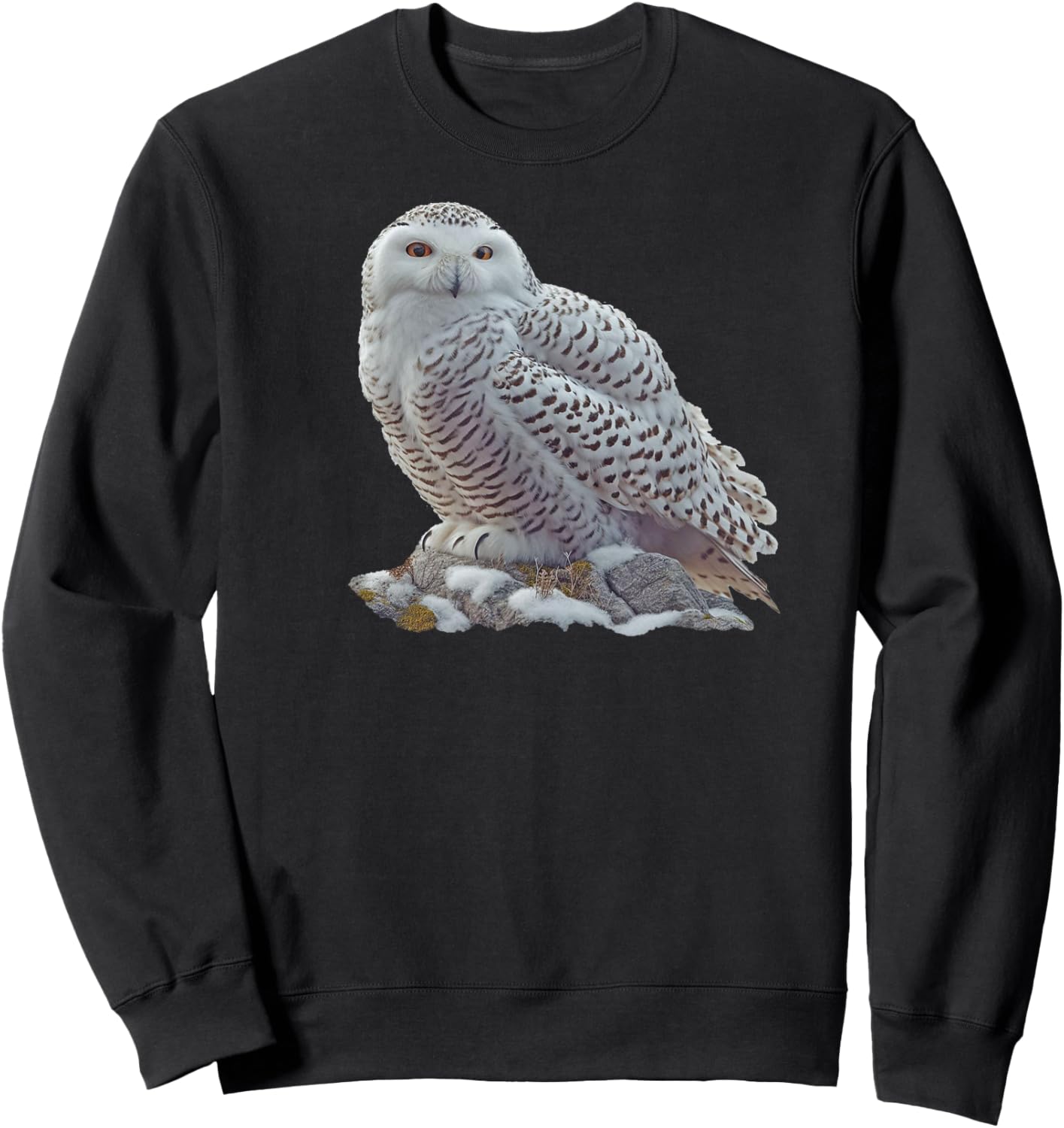 Bird Series. Snowy Owl. Sweatshirt - Sweatshirt | Black