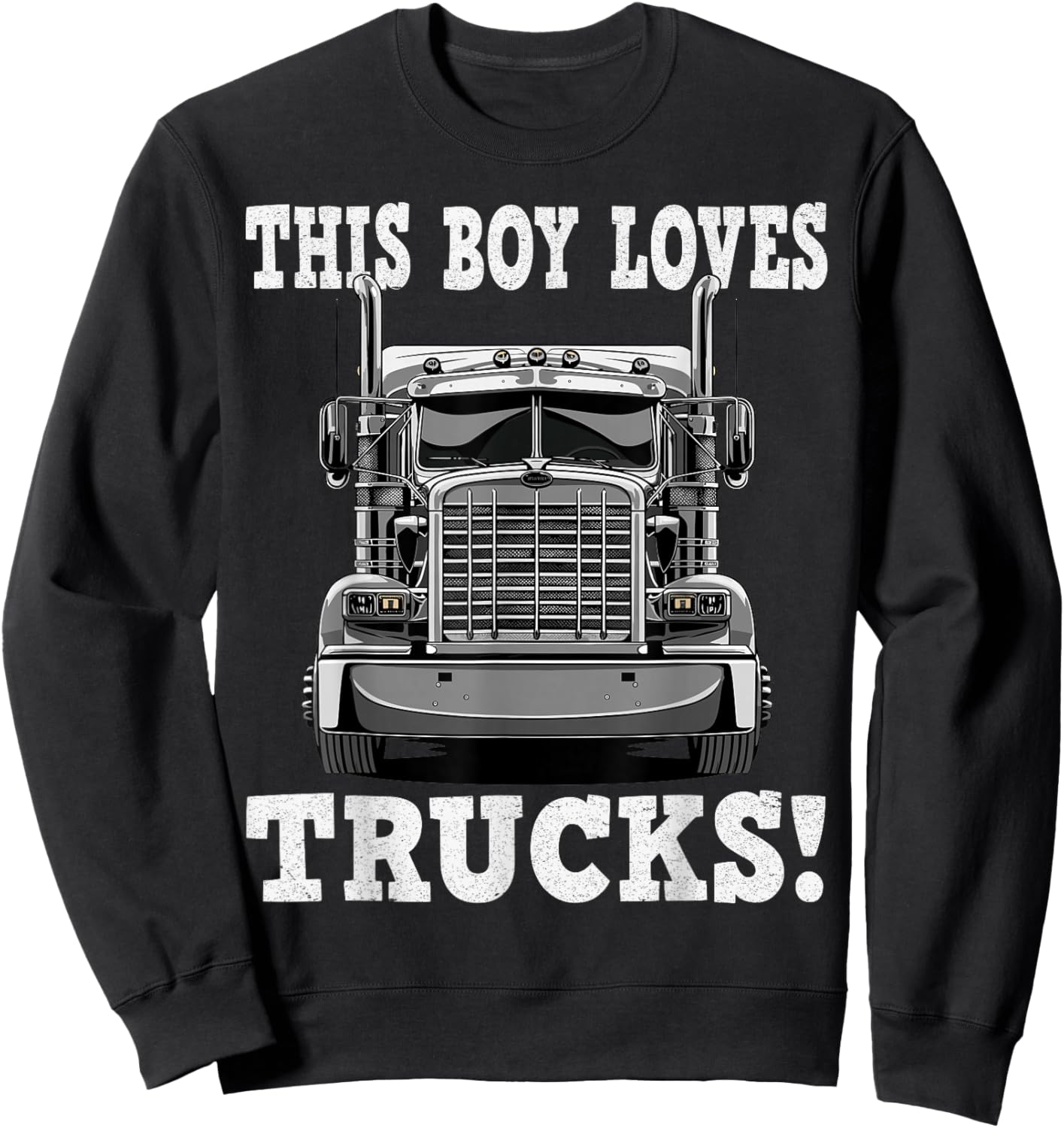 This boy Loves Trucks Sweatshirt - Sweatshirt | Black