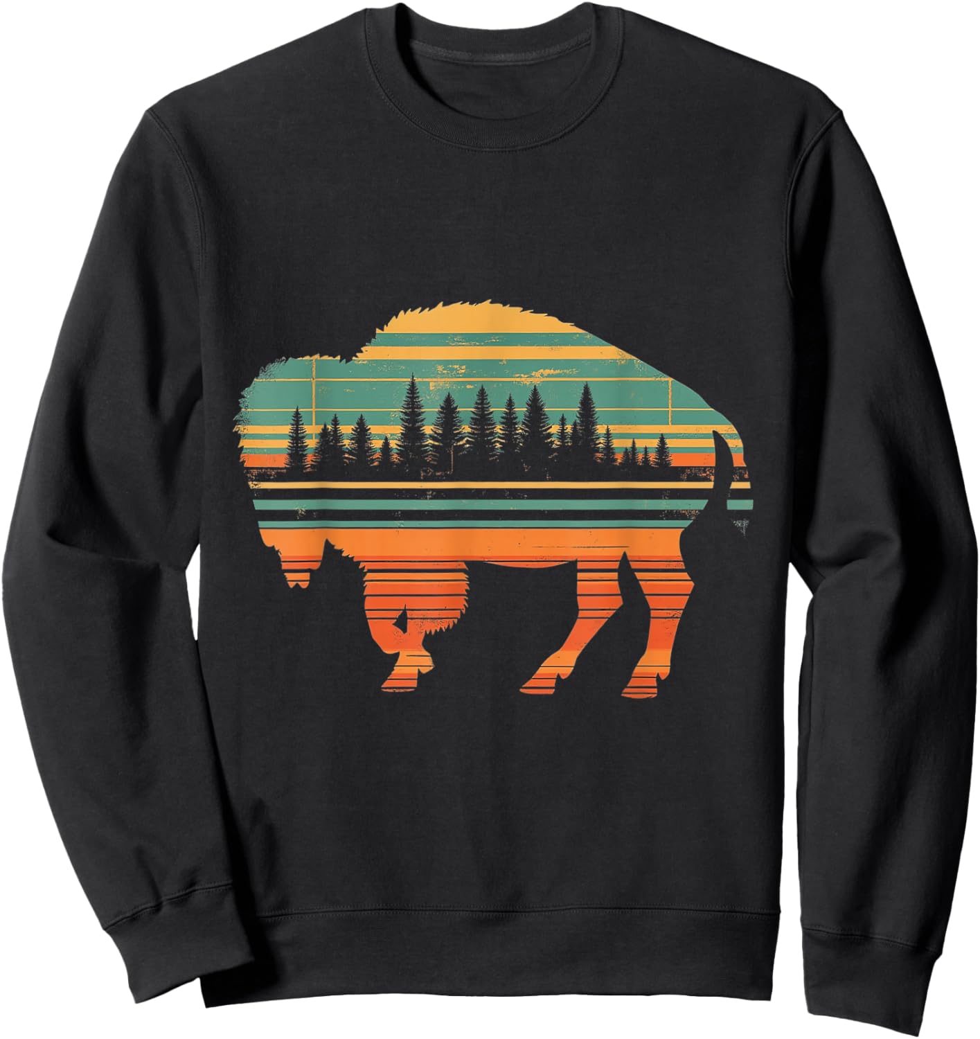 Vintage Buffalo Forest Sweatshirt - Sweatshirt | Black