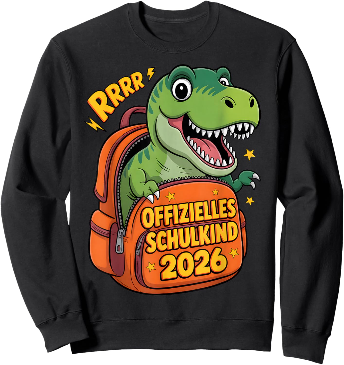 Schulkind 2026 Dino T-Rex – Einschulung Geschenk für Jungen Sweatshirt - Sweatshirt | Black