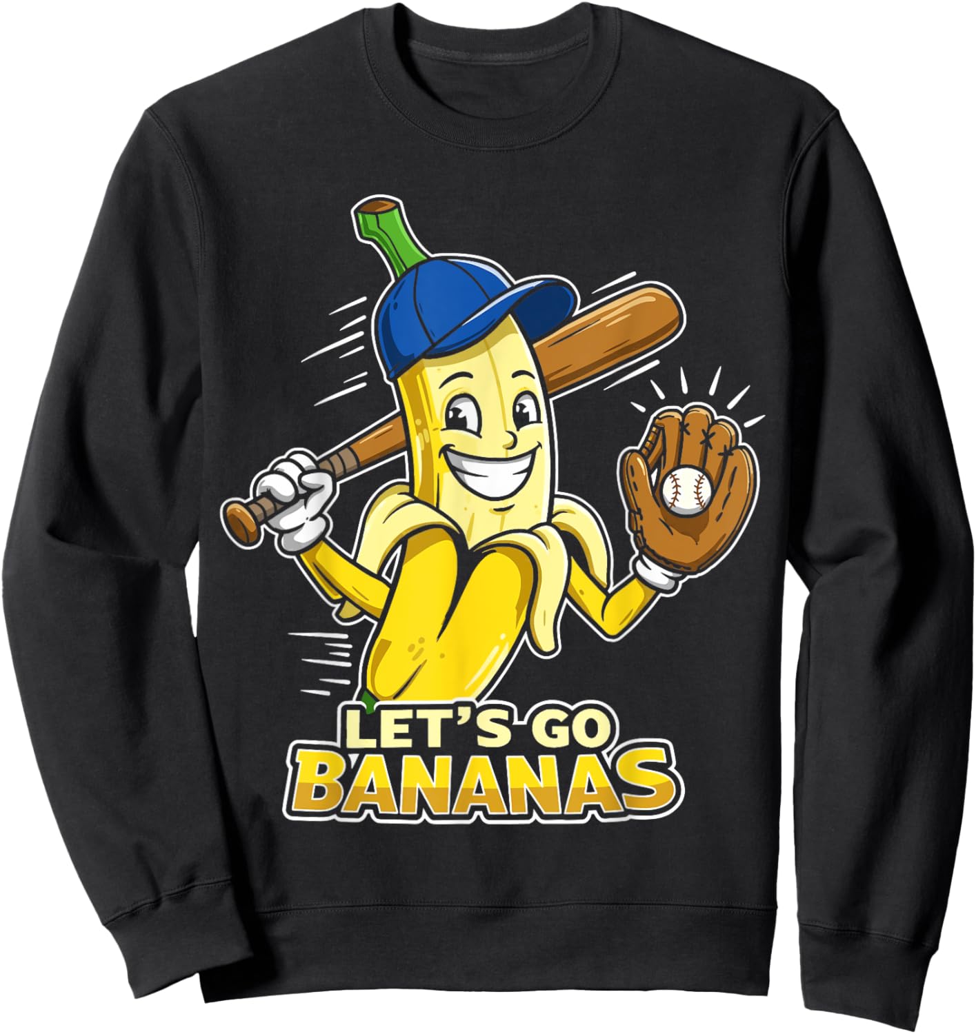 Funny Banana Shirts Gift Fruit Lovers Boys Lets Go Bananas Sweatshirt - Sweatshirt | Black