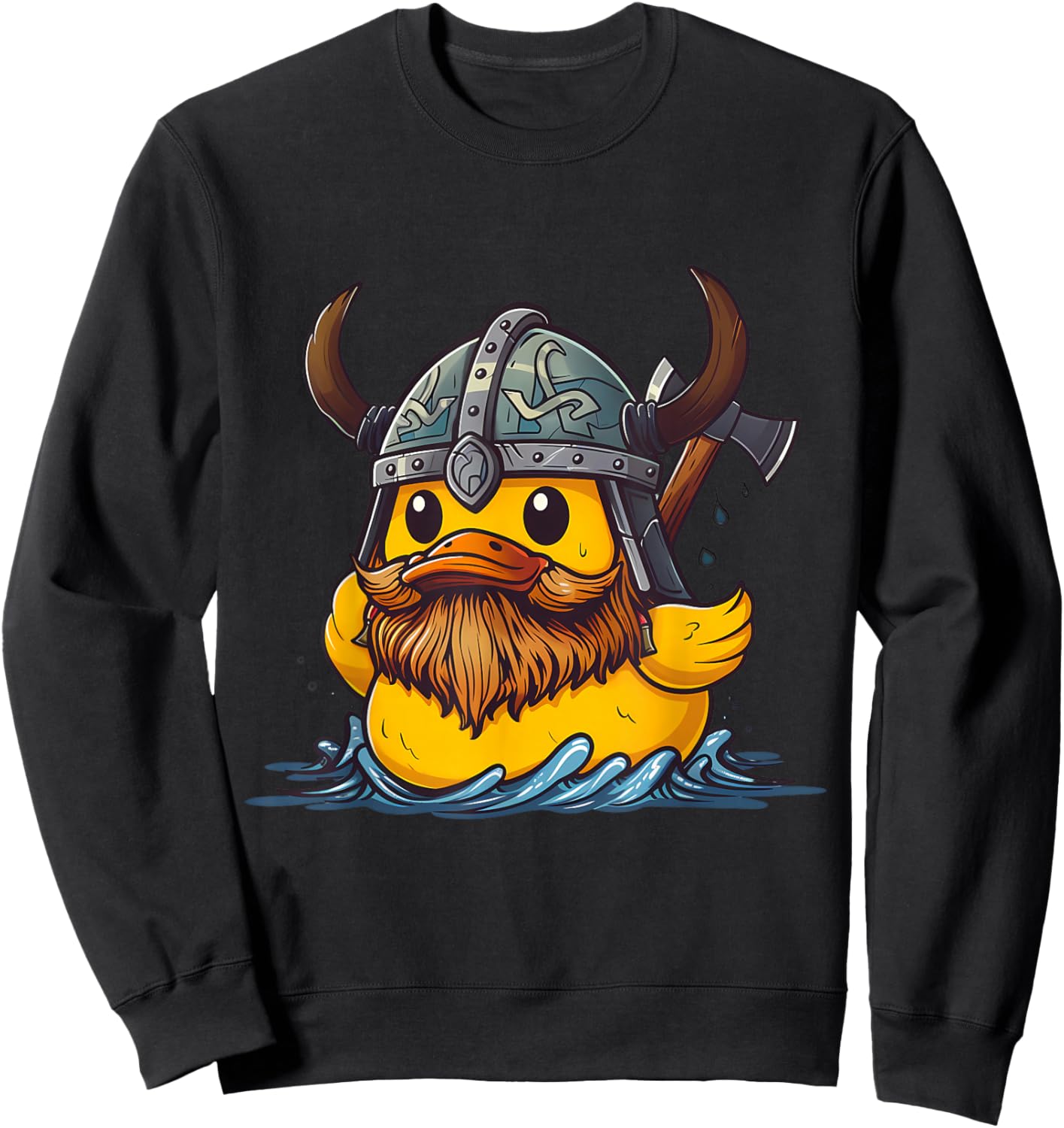 Rubber Duck Viking Duck Viking Helmet Vikings Rubber Duckie Sweatshirt - Sweatshirt | Black