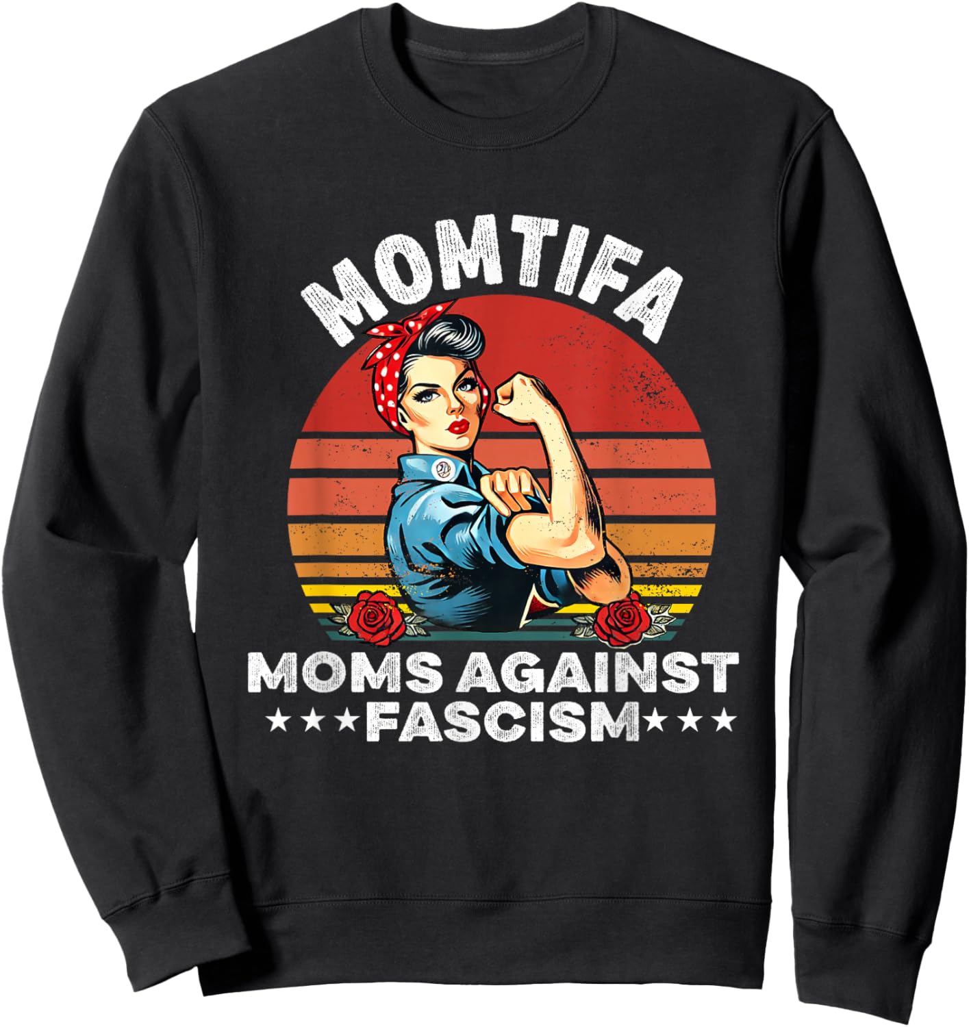 Momtifa Moms Against Fascism Protest Medusa Feminist Mother Sweatshirt - Sweatshirt | Black