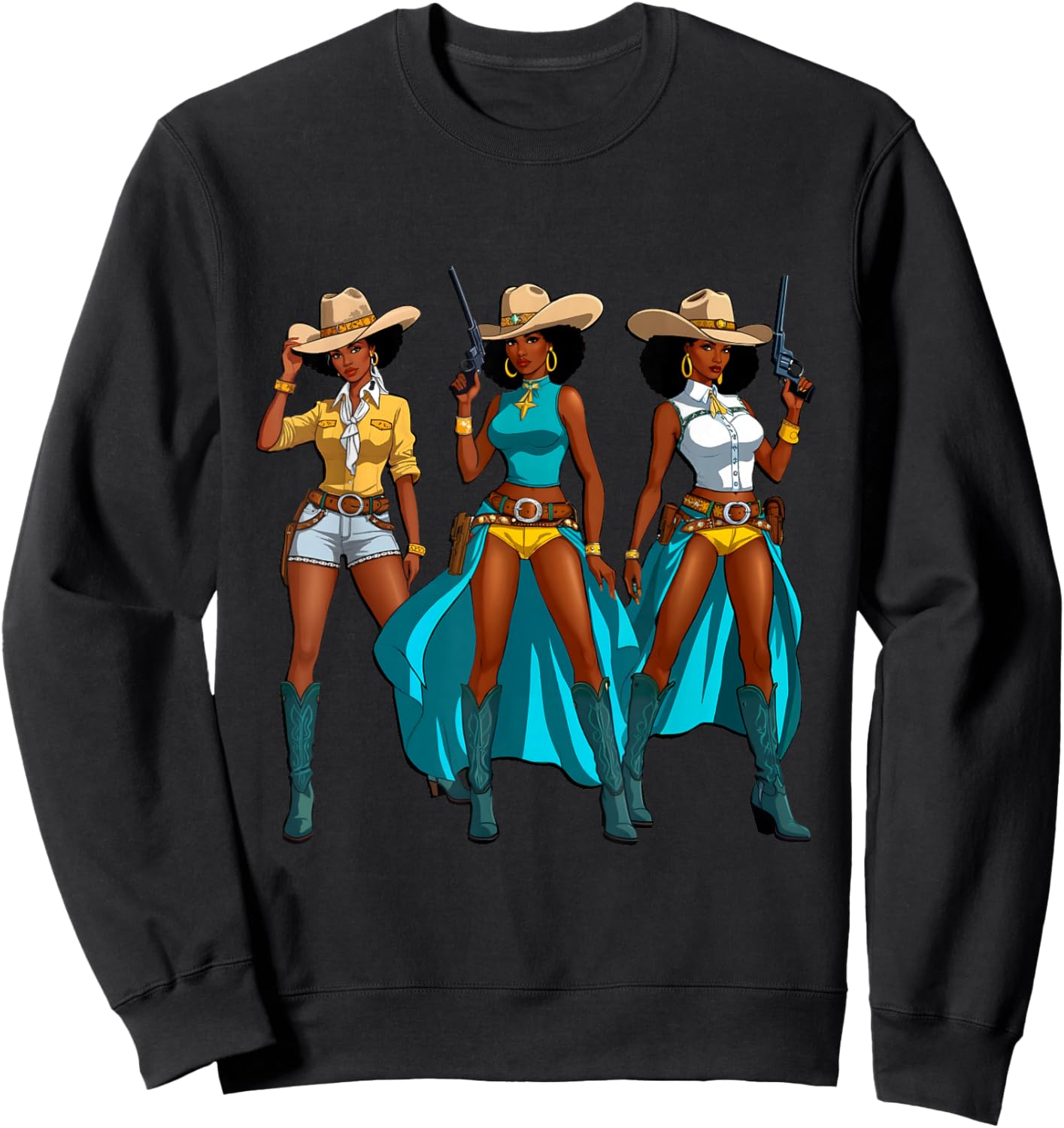 Cowgirl Western Rodeo Black Girls Juneteenth Melanin Women Sweatshirt - Sweatshirt | Black