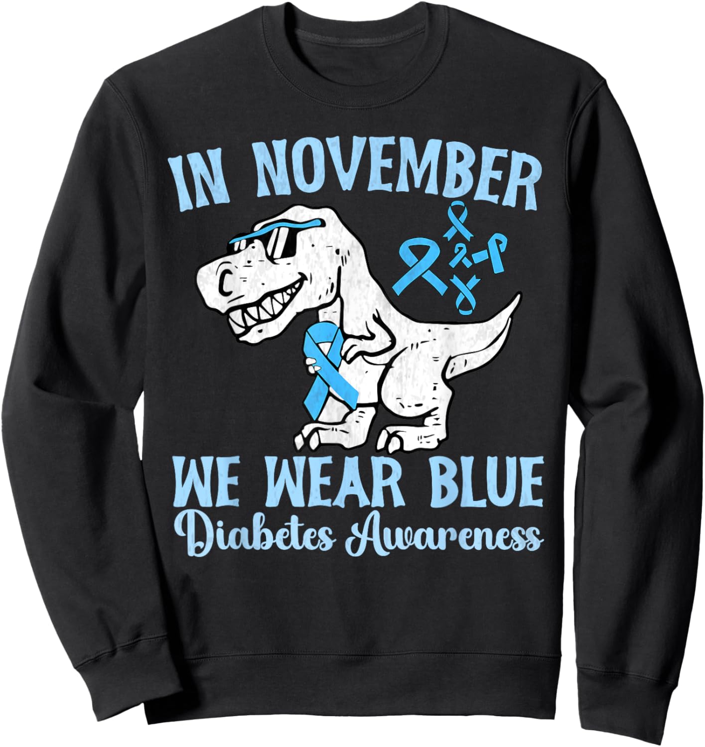 In November We Wear Blue Diabetes Awareness Toddler Kids boy Sweatshirt - Sweatshirt | Black