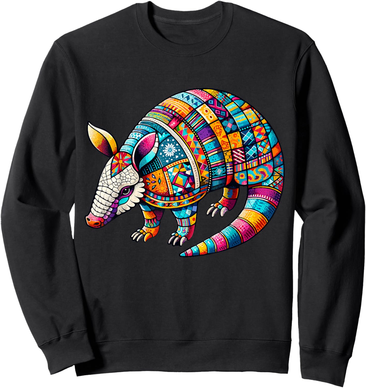 Tribal Patchwork Armadillo Lover Shirt Vintage Armadillo Sweatshirt - Sweatshirt | Black