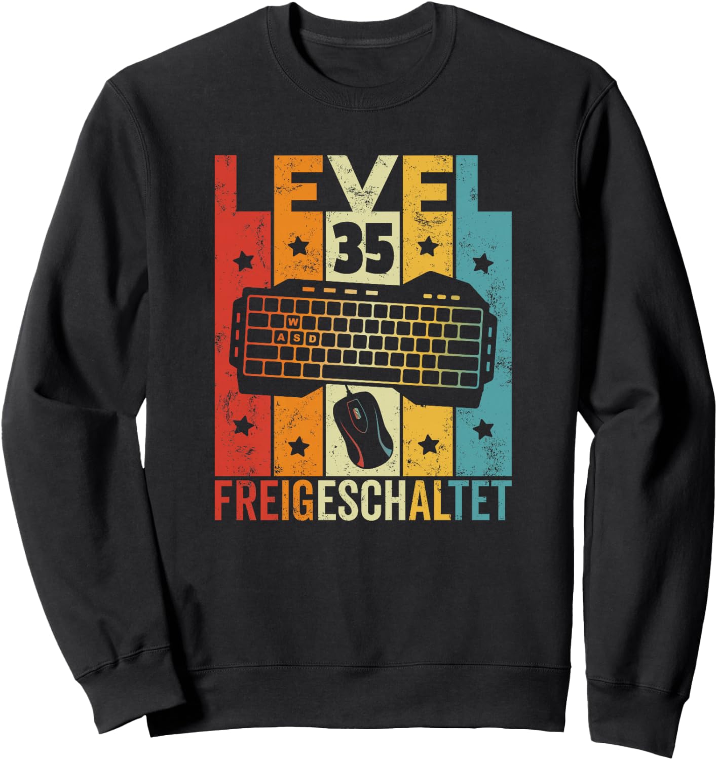 35 Geburtstag Mann Frau 35 Jahre Level 35 Gaming Gamer Premium Sweatshirt - Sweatshirt | Black