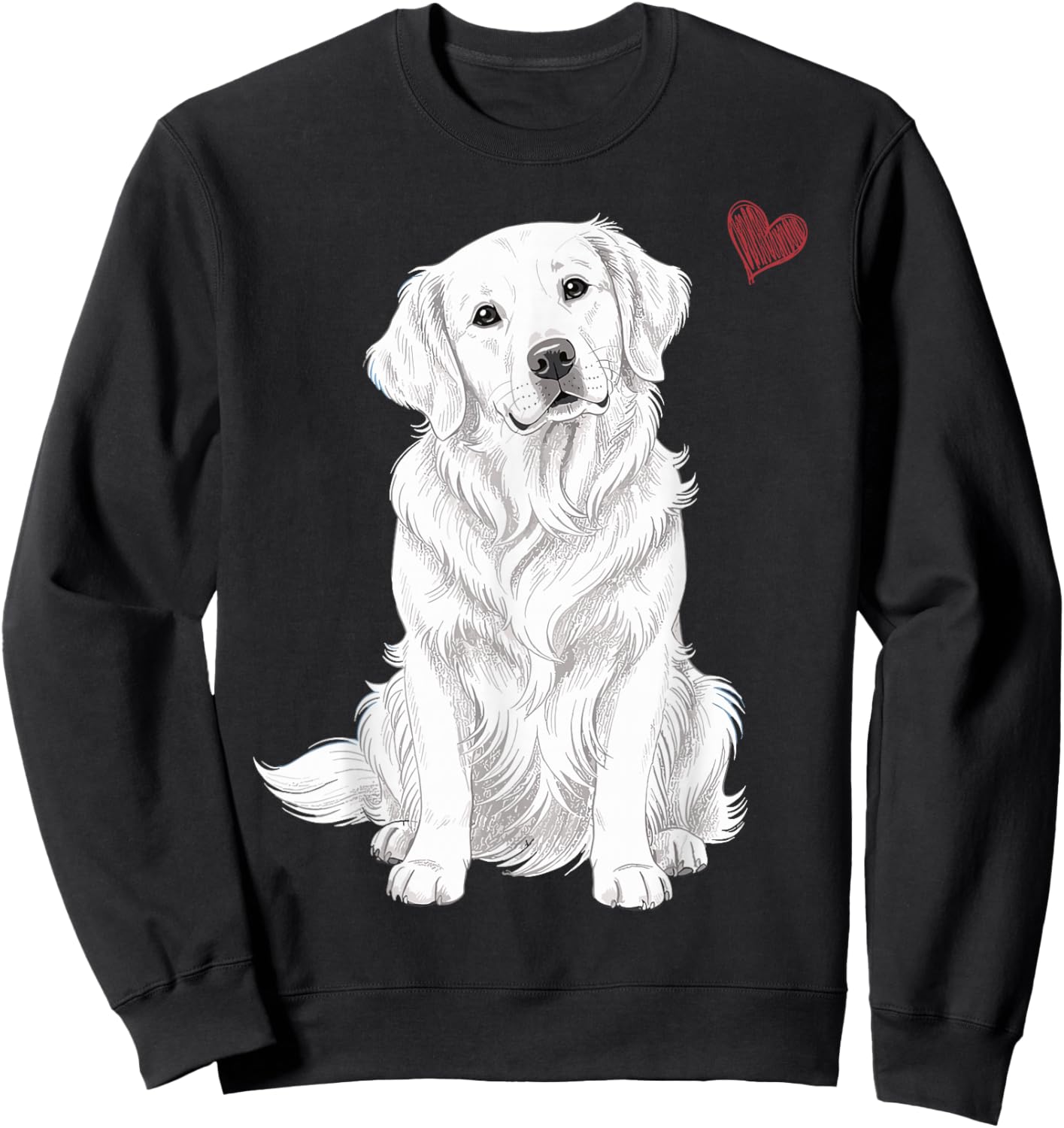 White English Cream Golden Retriever, White Golden Retriever Sweatshirt - Sweatshirt | Black