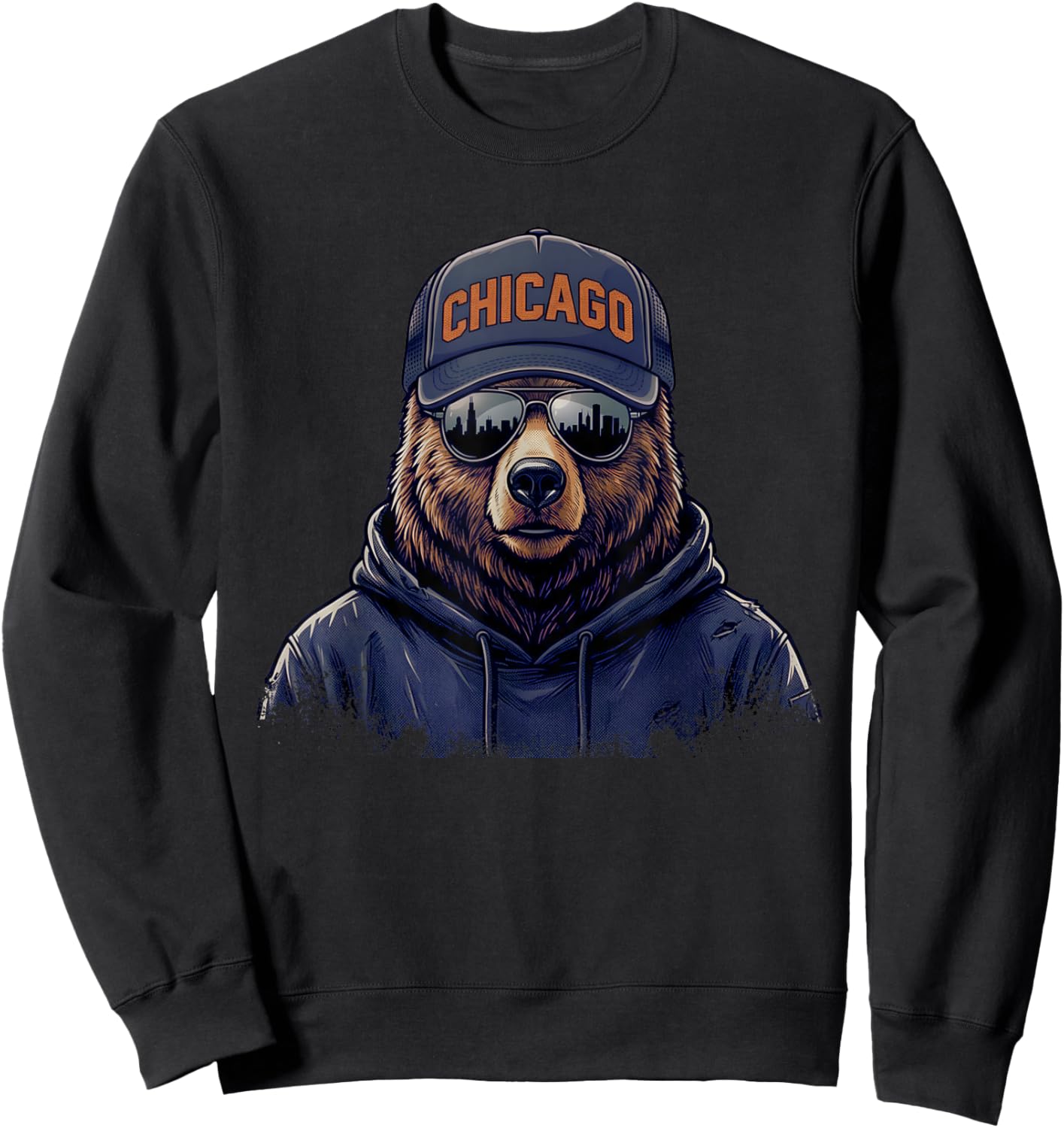 Chicago Vintage Classic Skyline Style Kids Sweatshirt - Sweatshirt | Black