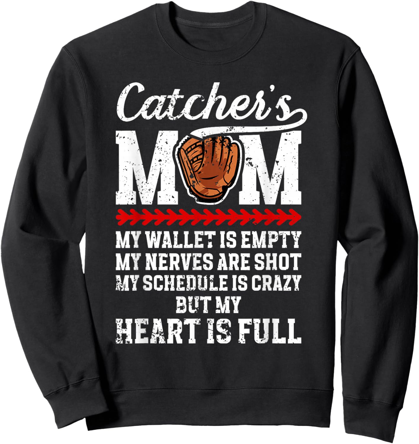 Catcher's Mom Baseball Catcher Mom Baseball Catcher Mother Sweatshirt - Sweatshirt | Black