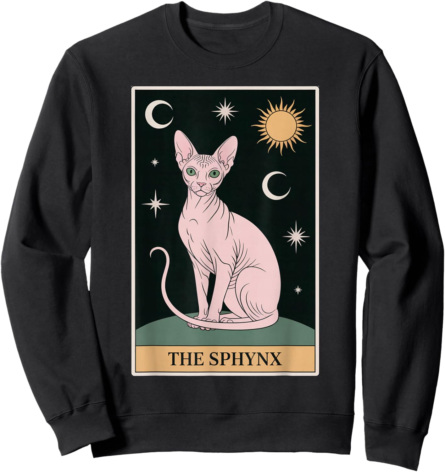 The Sphynx Tarot Card Cat Dad Hairless Cat Pet Sphynx Cat Sweatshirt - Sweatshirt | Black